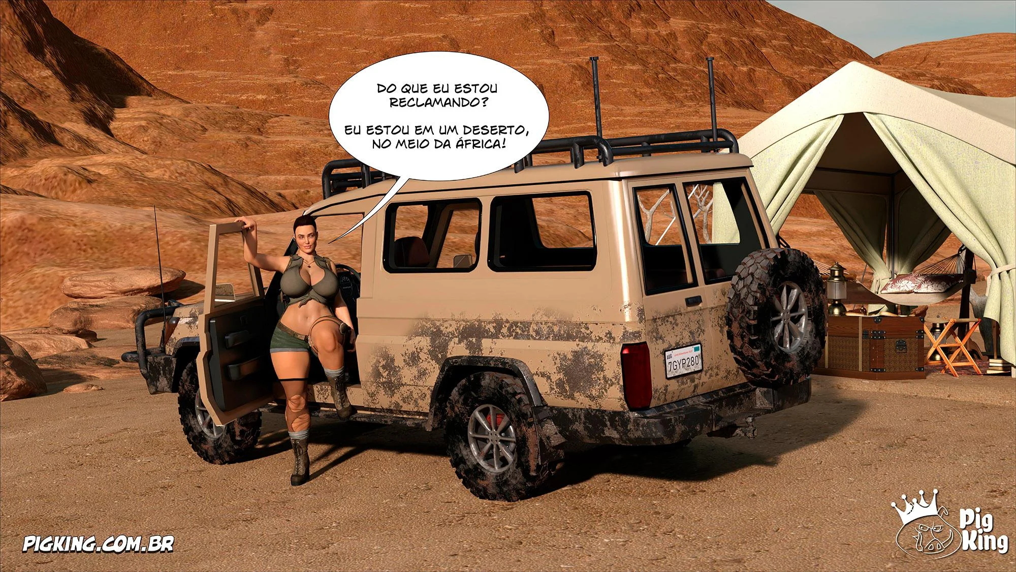 Lara Croft Submissa: Quadrinhos Pornô com Fodas Selvagens e Surras de Pica