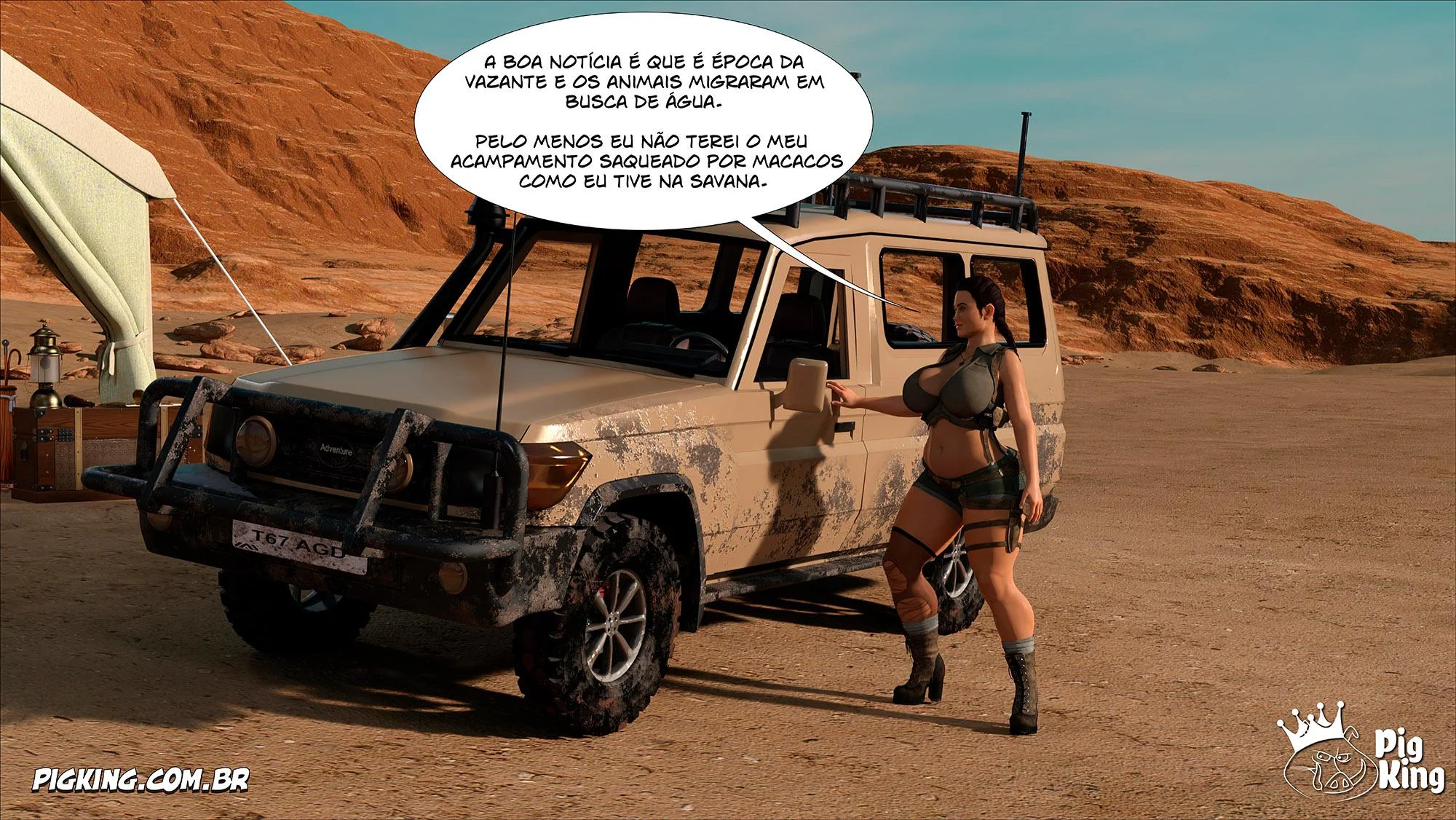 Lara Croft Submissa: Quadrinhos Pornô com Fodas Selvagens e Surras de Pica