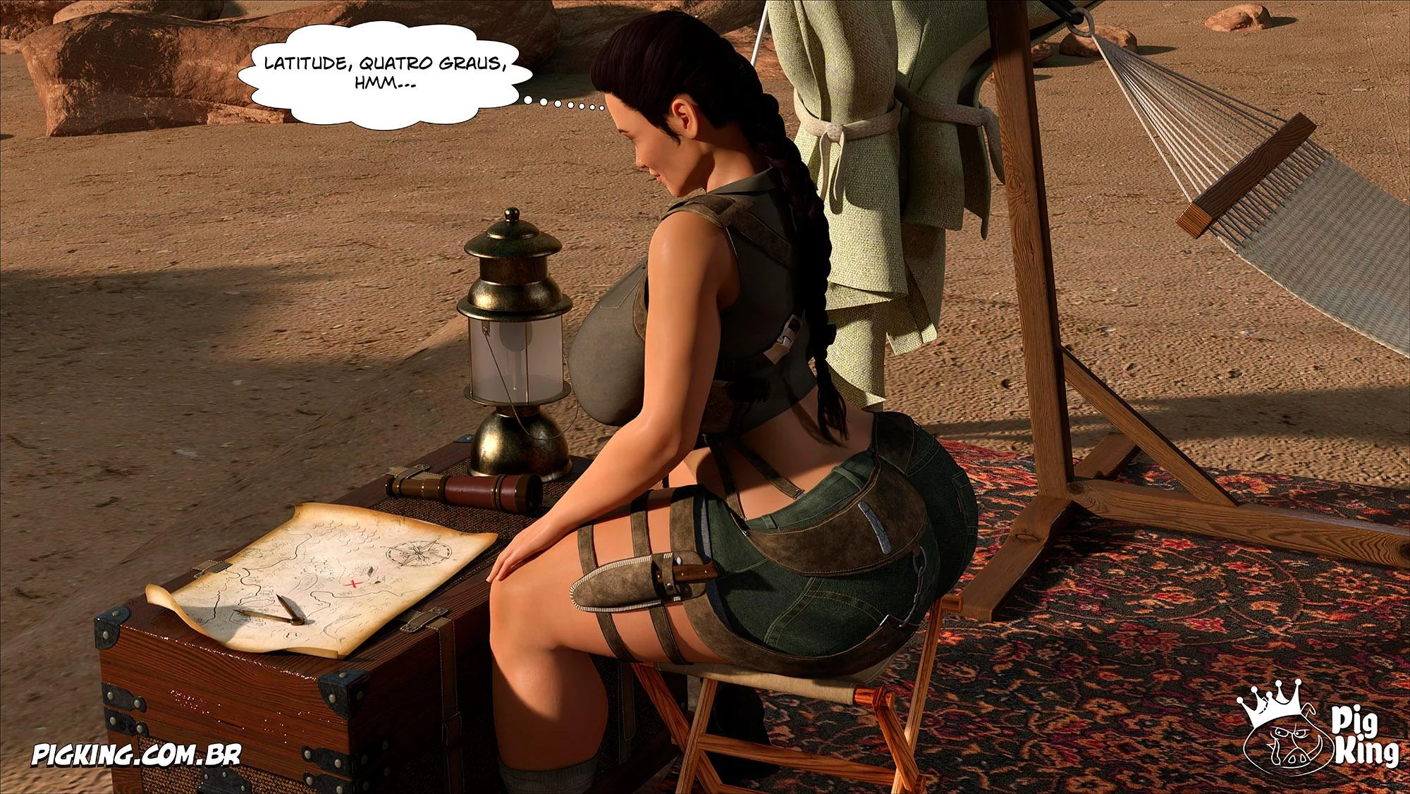 Lara Croft Submissa: Quadrinhos Pornô com Fodas Selvagens e Surras de Pica