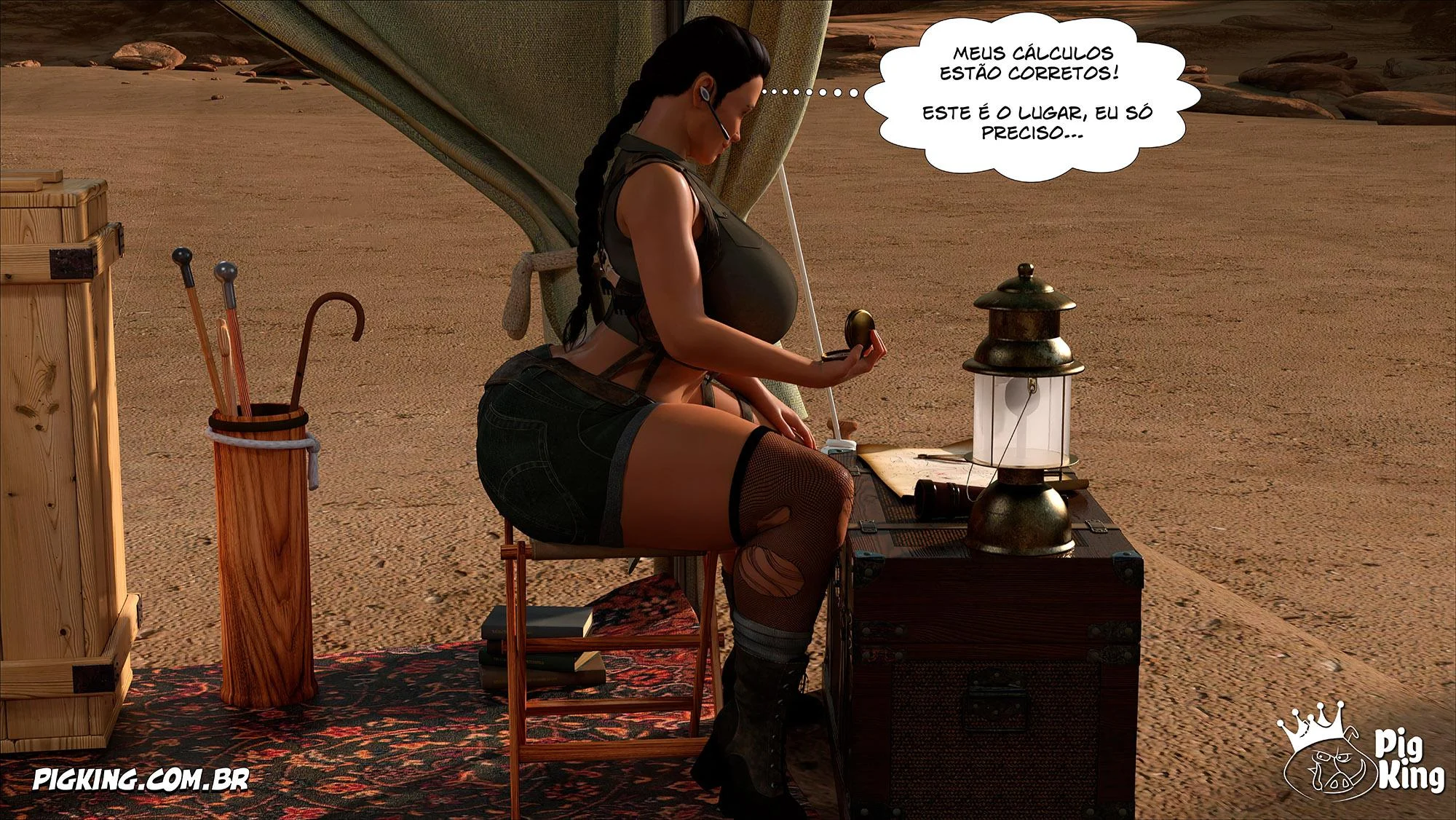 Lara Croft Submissa: Quadrinhos Pornô com Fodas Selvagens e Surras de Pica