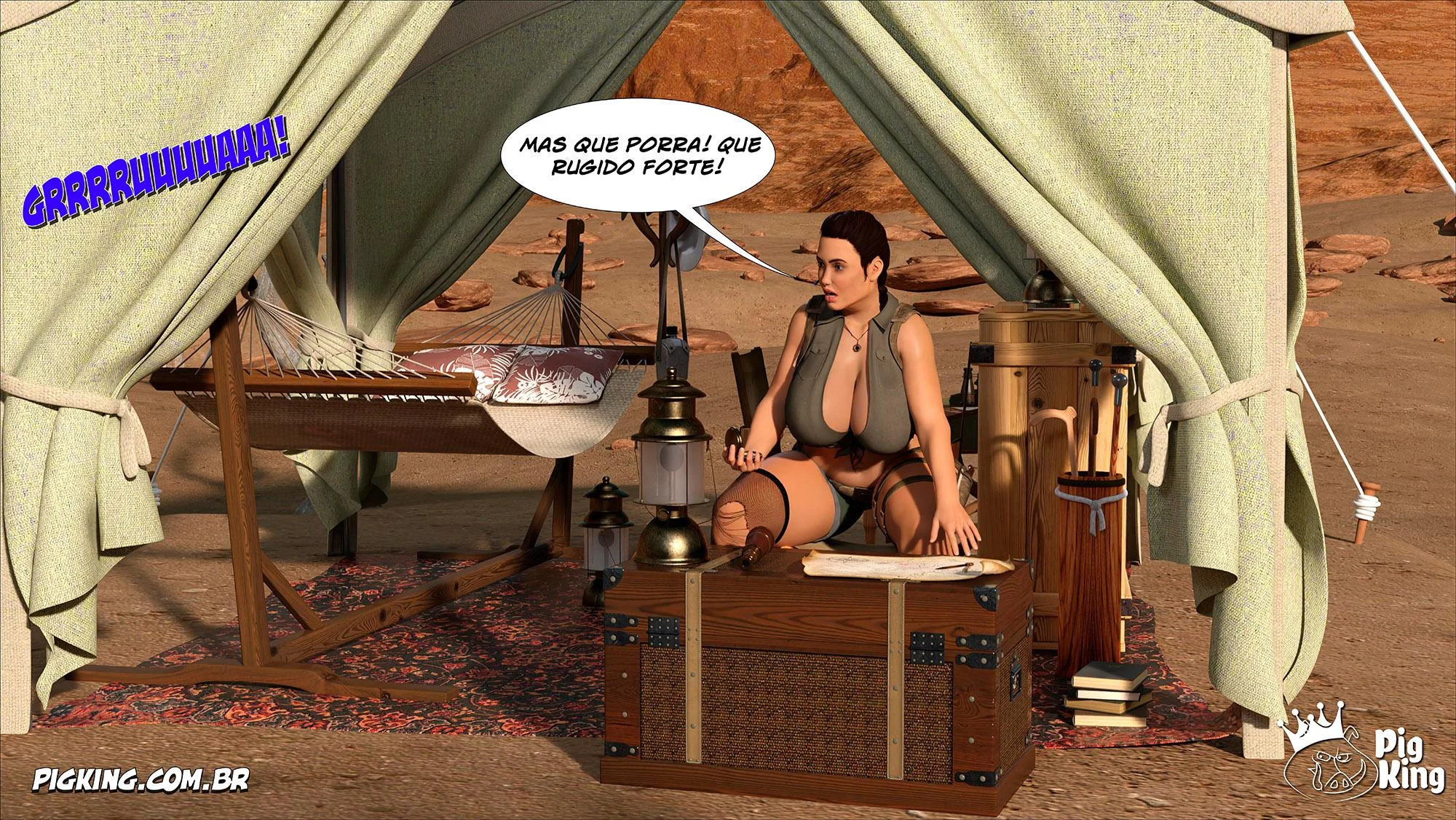Lara Croft Submissa: Quadrinhos Pornô com Fodas Selvagens e Surras de Pica