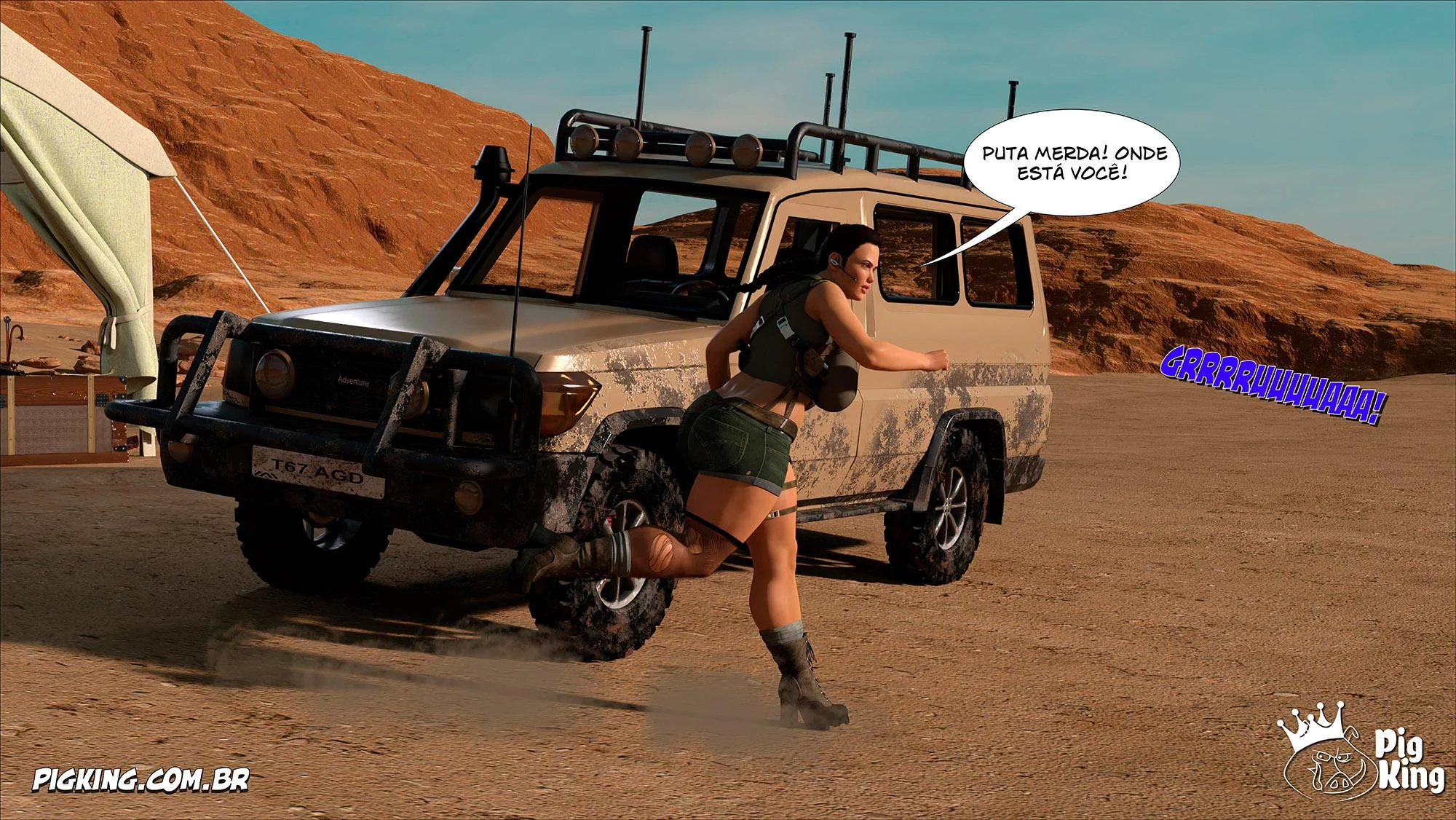 Lara Croft Submissa: Quadrinhos Pornô com Fodas Selvagens e Surras de Pica