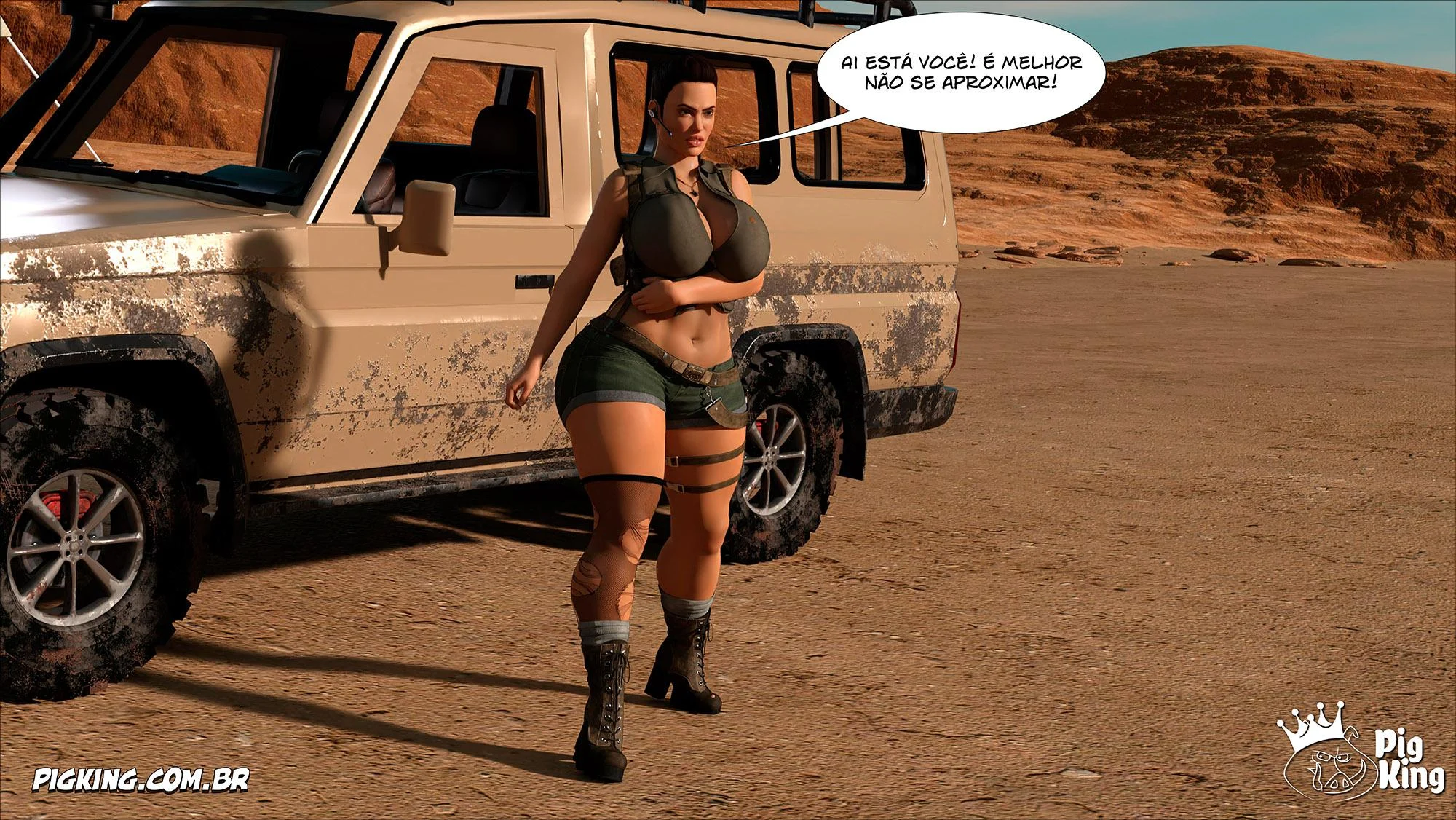 Lara Croft Submissa: Quadrinhos Pornô com Fodas Selvagens e Surras de Pica