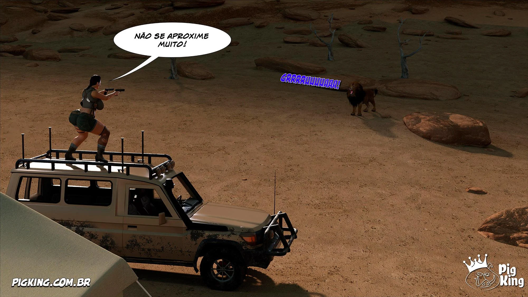 Lara Croft Submissa: Quadrinhos Pornô com Fodas Selvagens e Surras de Pica