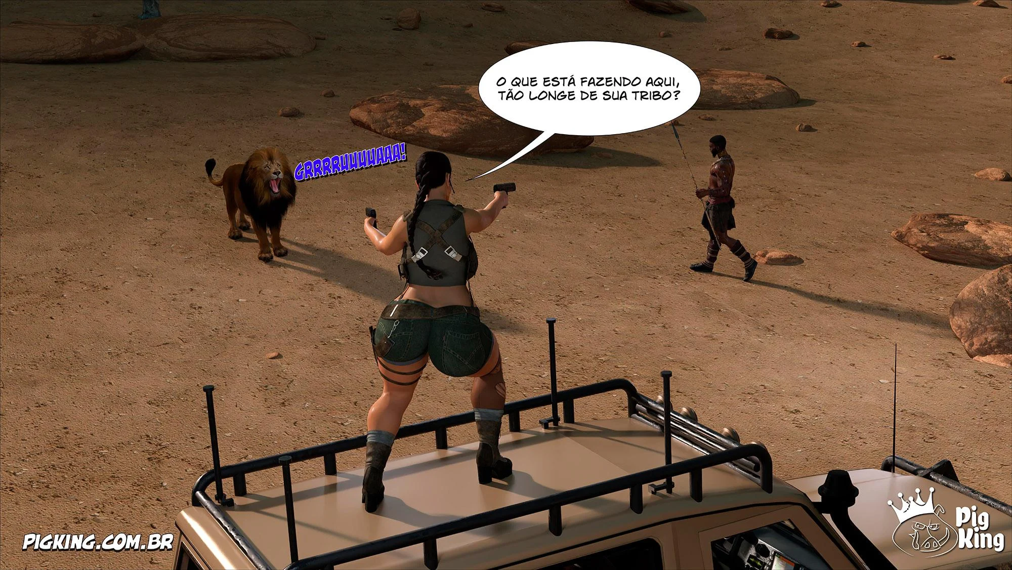 Lara Croft Submissa: Quadrinhos Pornô com Fodas Selvagens e Surras de Pica