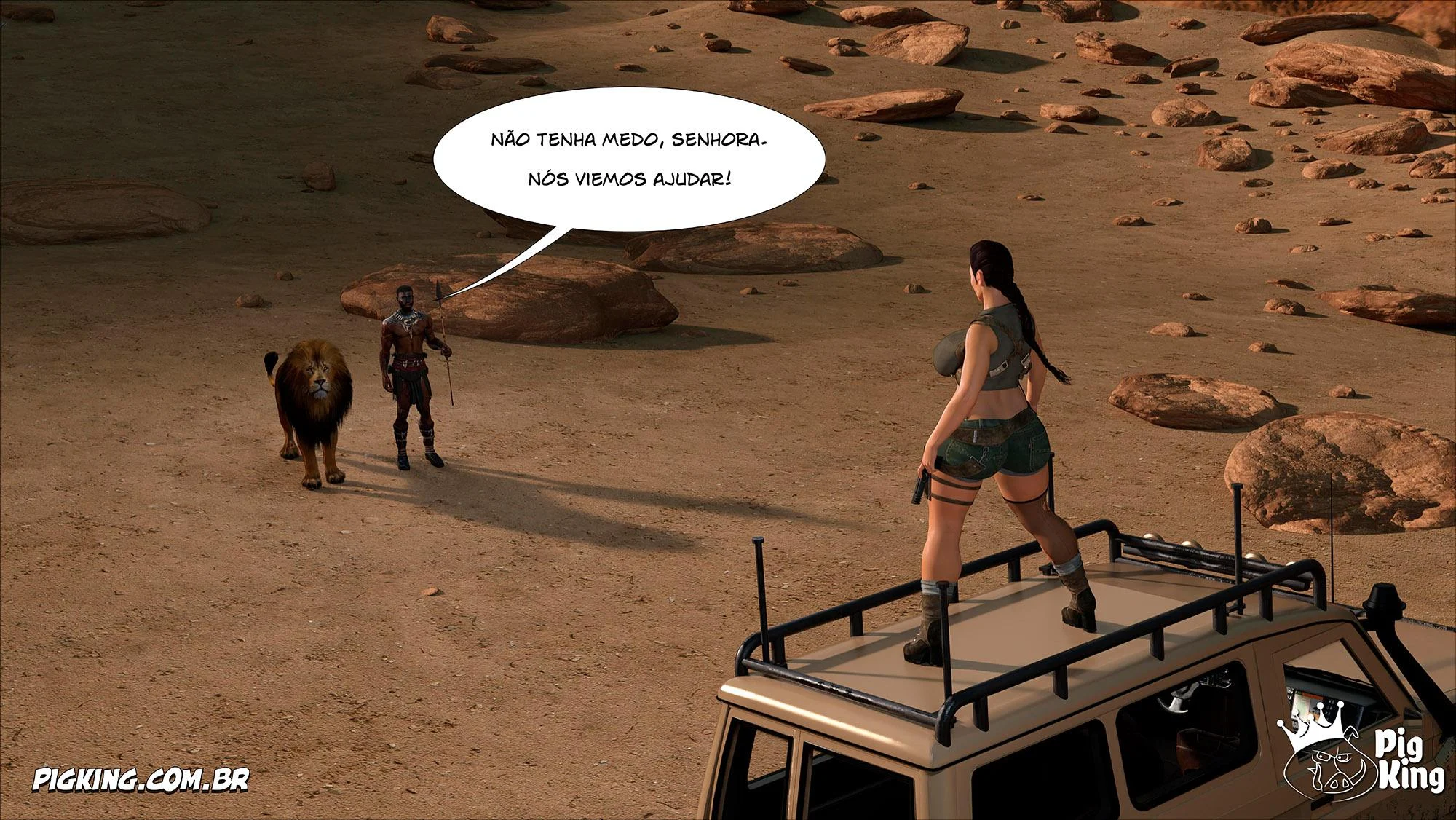 Lara Croft Submissa: Quadrinhos Pornô com Fodas Selvagens e Surras de Pica