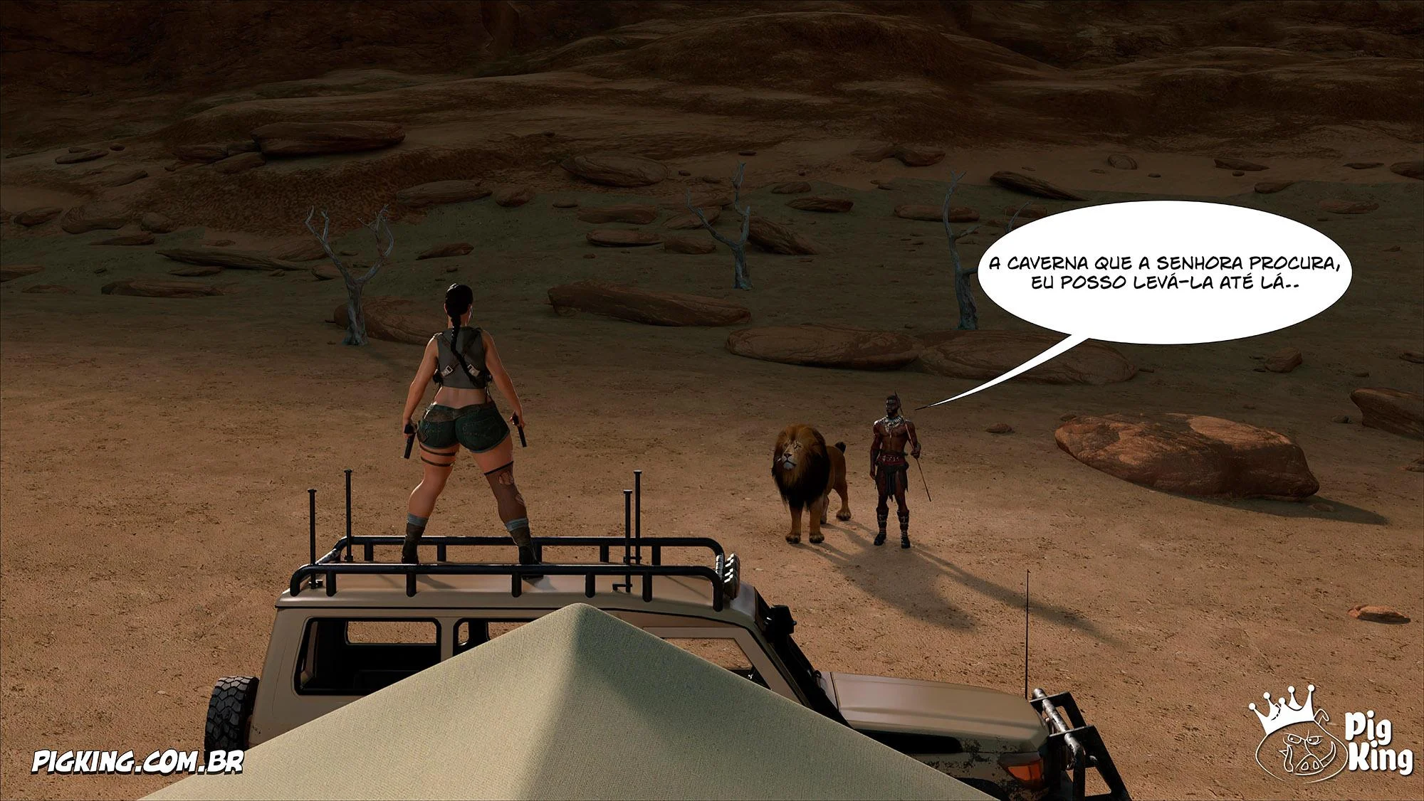 Lara Croft Submissa: Quadrinhos Pornô com Fodas Selvagens e Surras de Pica