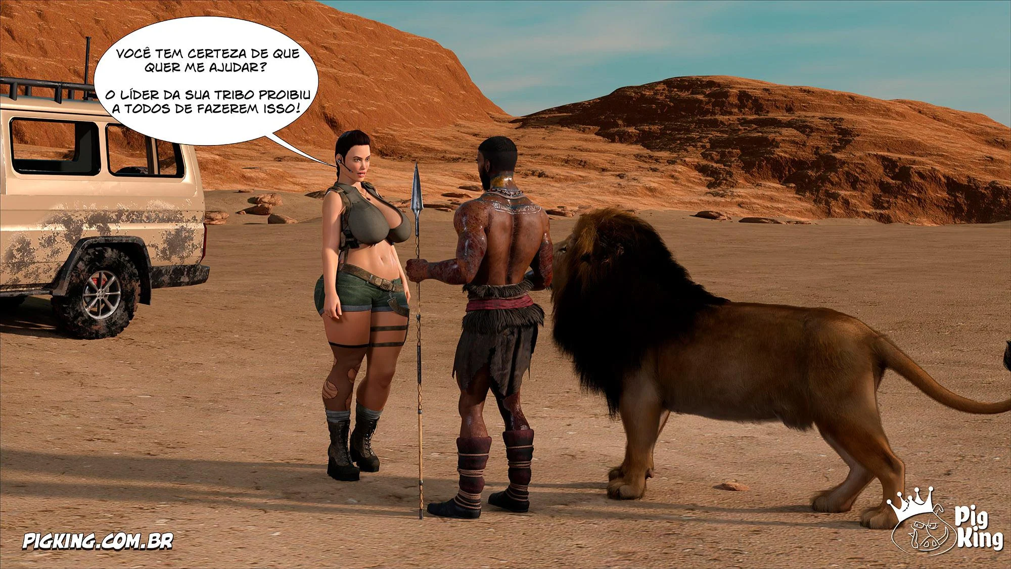 Lara Croft Submissa: Quadrinhos Pornô com Fodas Selvagens e Surras de Pica