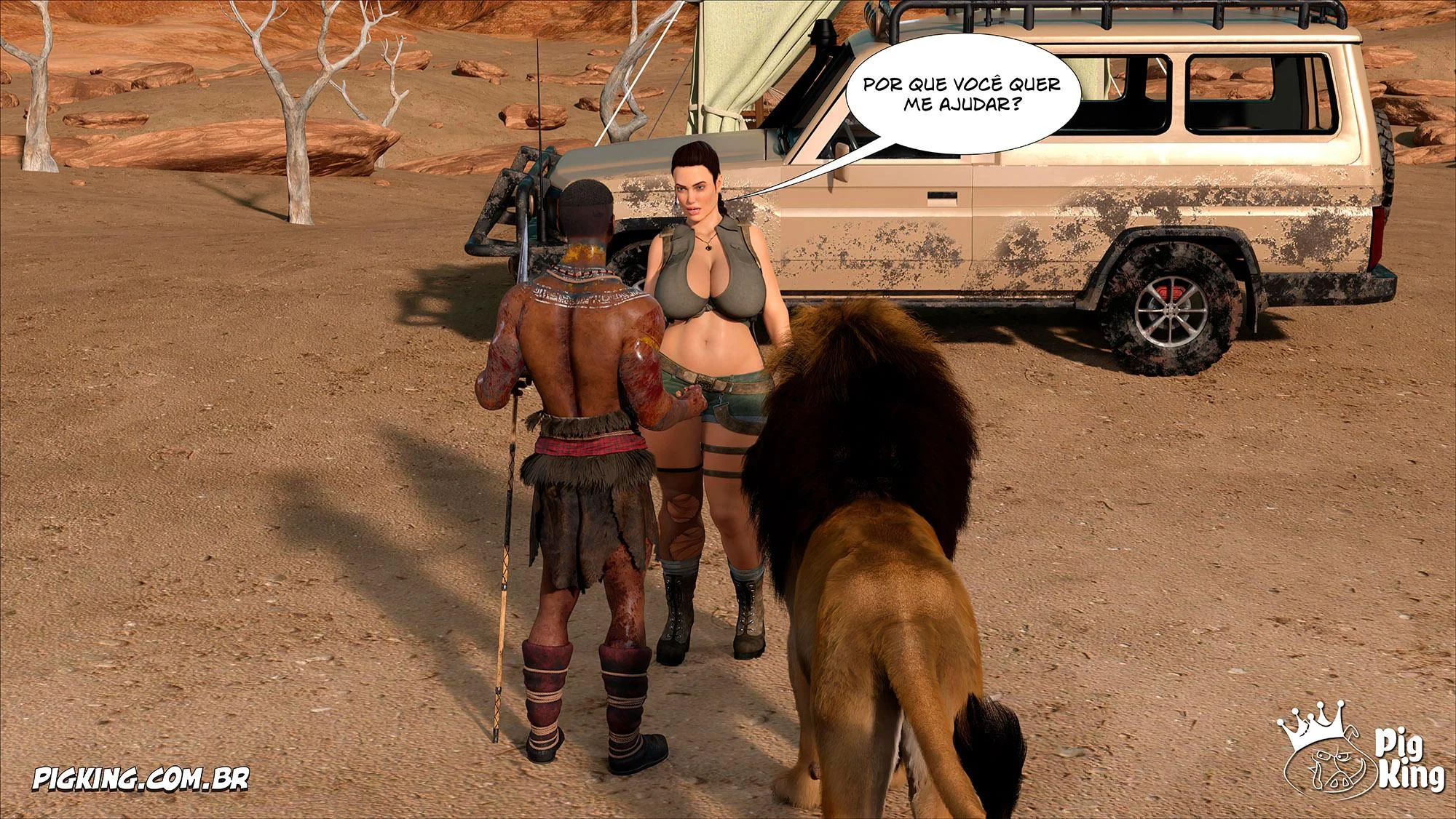 Lara Croft Submissa: Quadrinhos Pornô com Fodas Selvagens e Surras de Pica