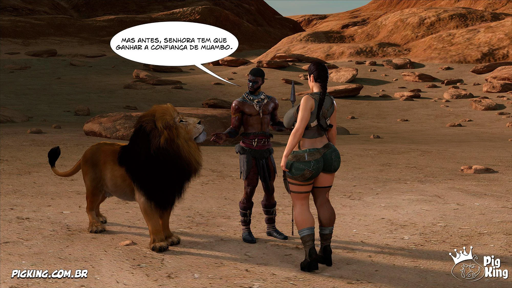 Lara Croft Submissa: Quadrinhos Pornô com Fodas Selvagens e Surras de Pica