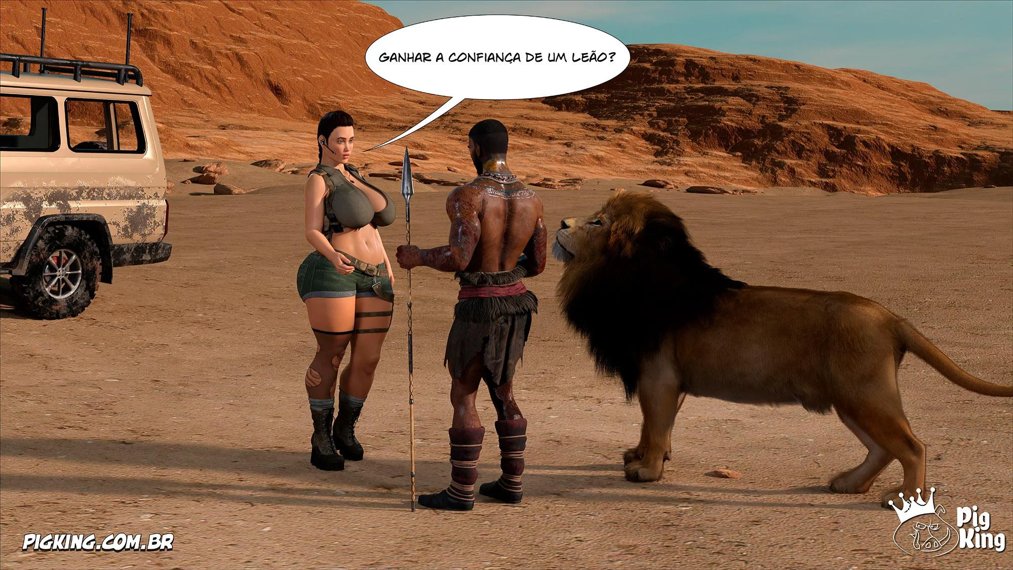 Lara Croft Submissa: Quadrinhos Pornô com Fodas Selvagens e Surras de Pica