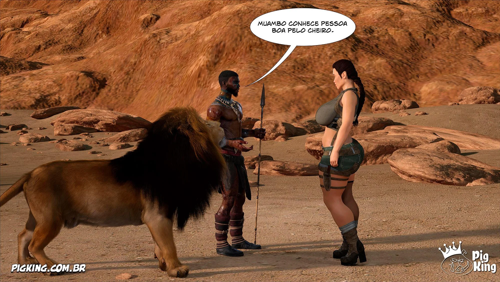 Lara Croft Submissa: Quadrinhos Pornô com Fodas Selvagens e Surras de Pica