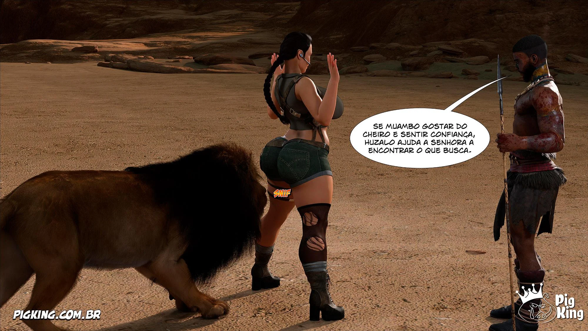 Lara Croft Submissa: Quadrinhos Pornô com Fodas Selvagens e Surras de Pica