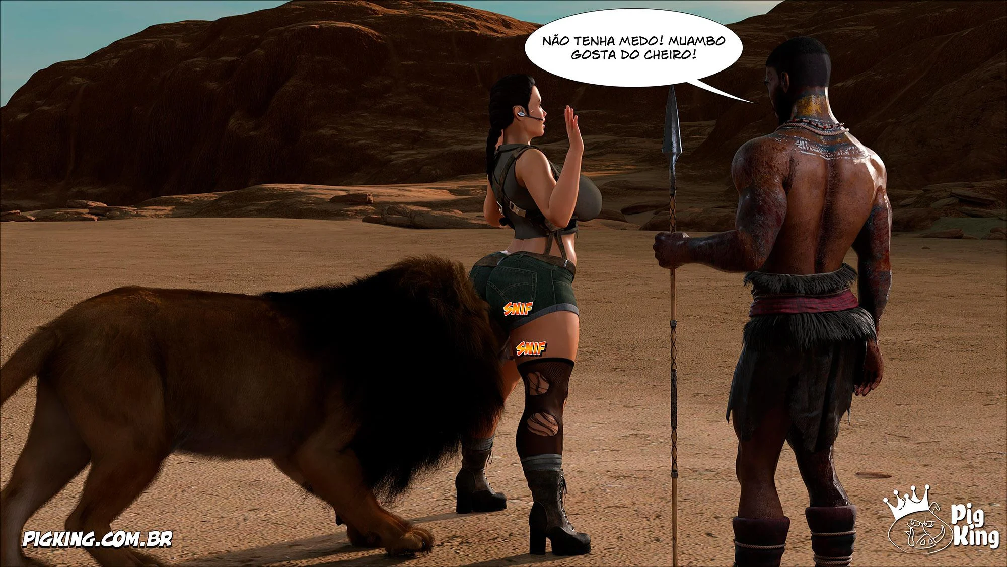 Lara Croft Submissa: Quadrinhos Pornô com Fodas Selvagens e Surras de Pica