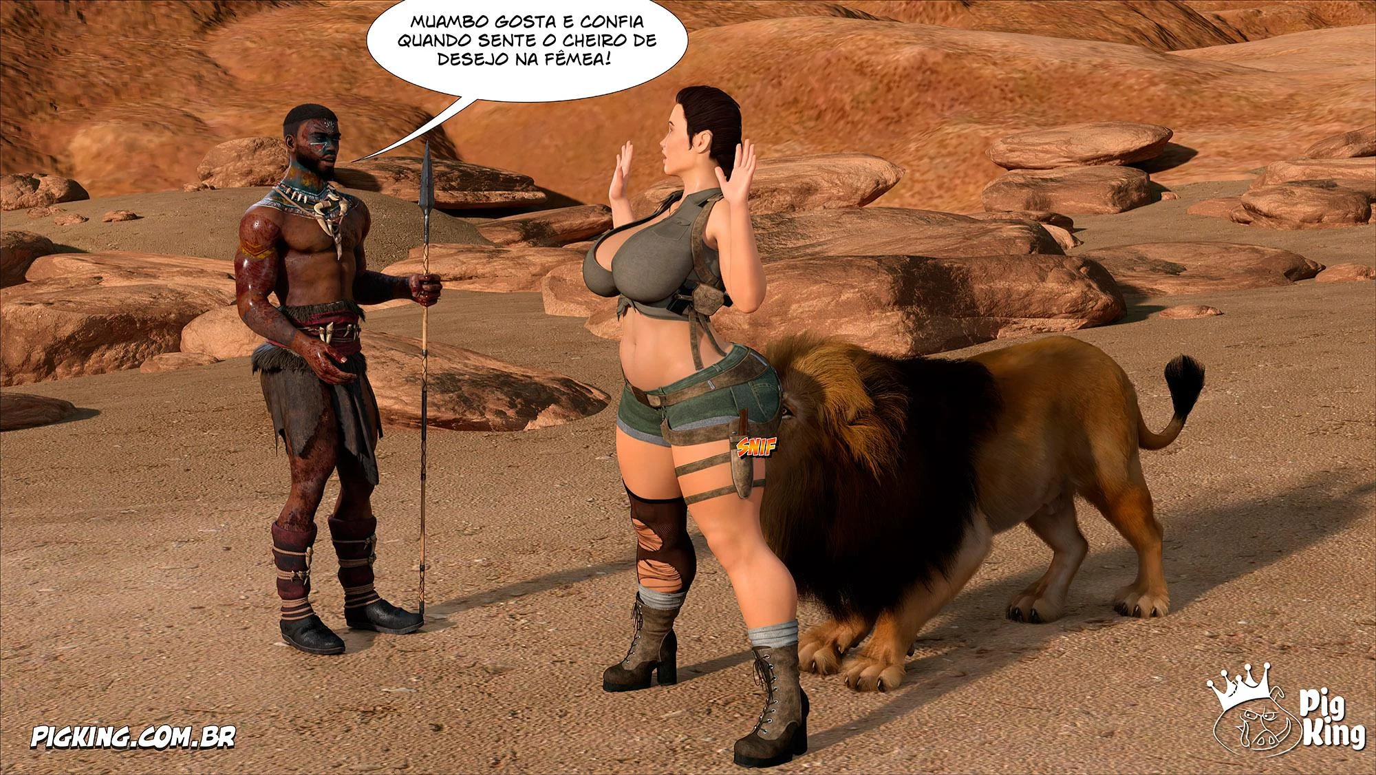 Lara Croft Submissa: Quadrinhos Pornô com Fodas Selvagens e Surras de Pica