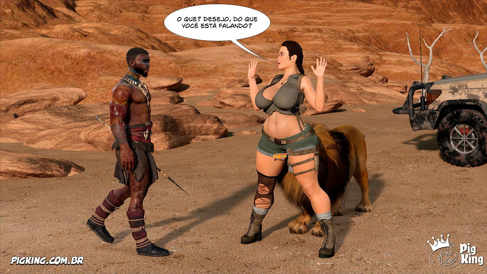 Lara Croft Submissa: Quadrinhos Pornô com Fodas Selvagens e Surras de Pica
