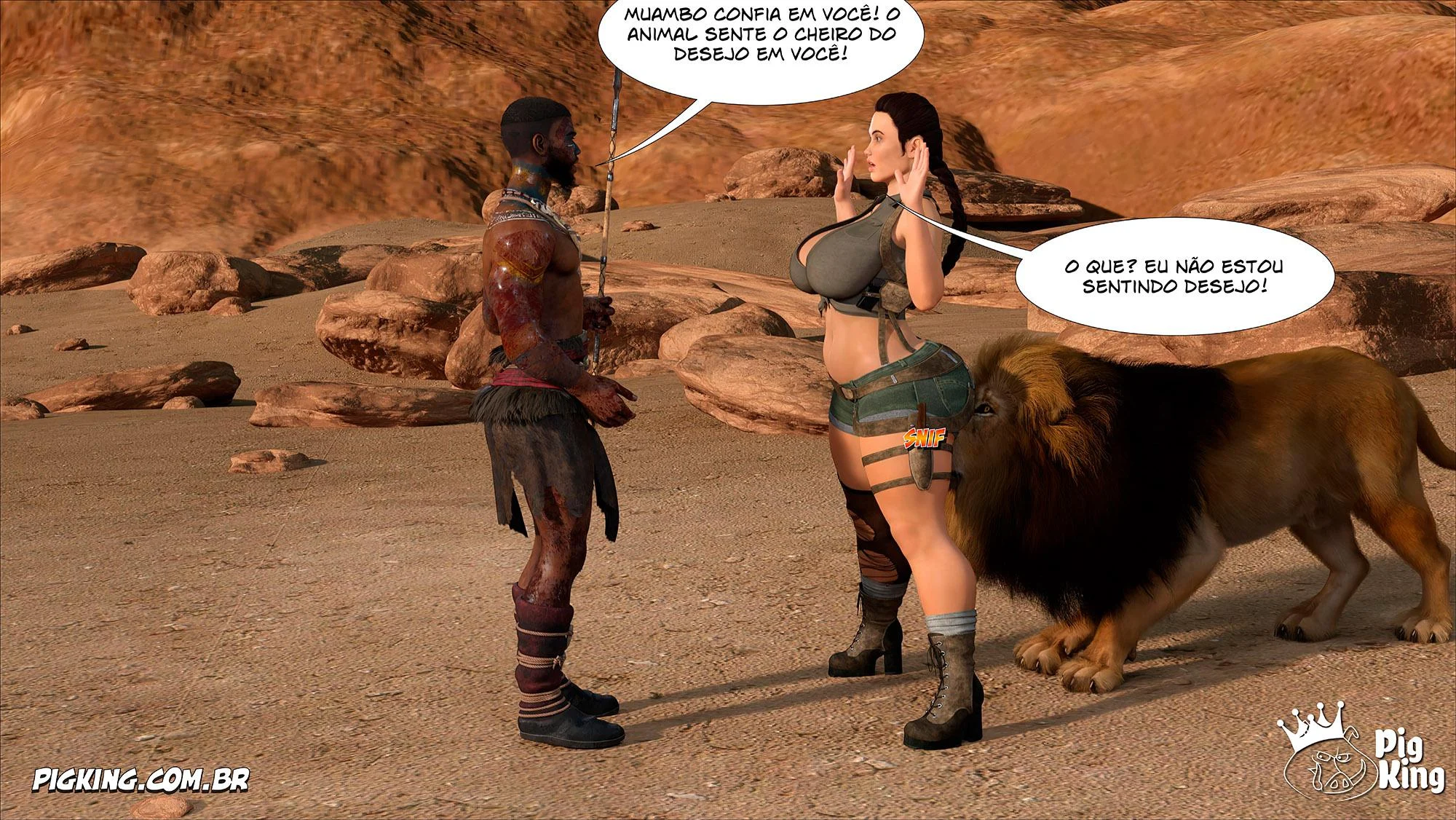 Lara Croft Submissa: Quadrinhos Pornô com Fodas Selvagens e Surras de Pica