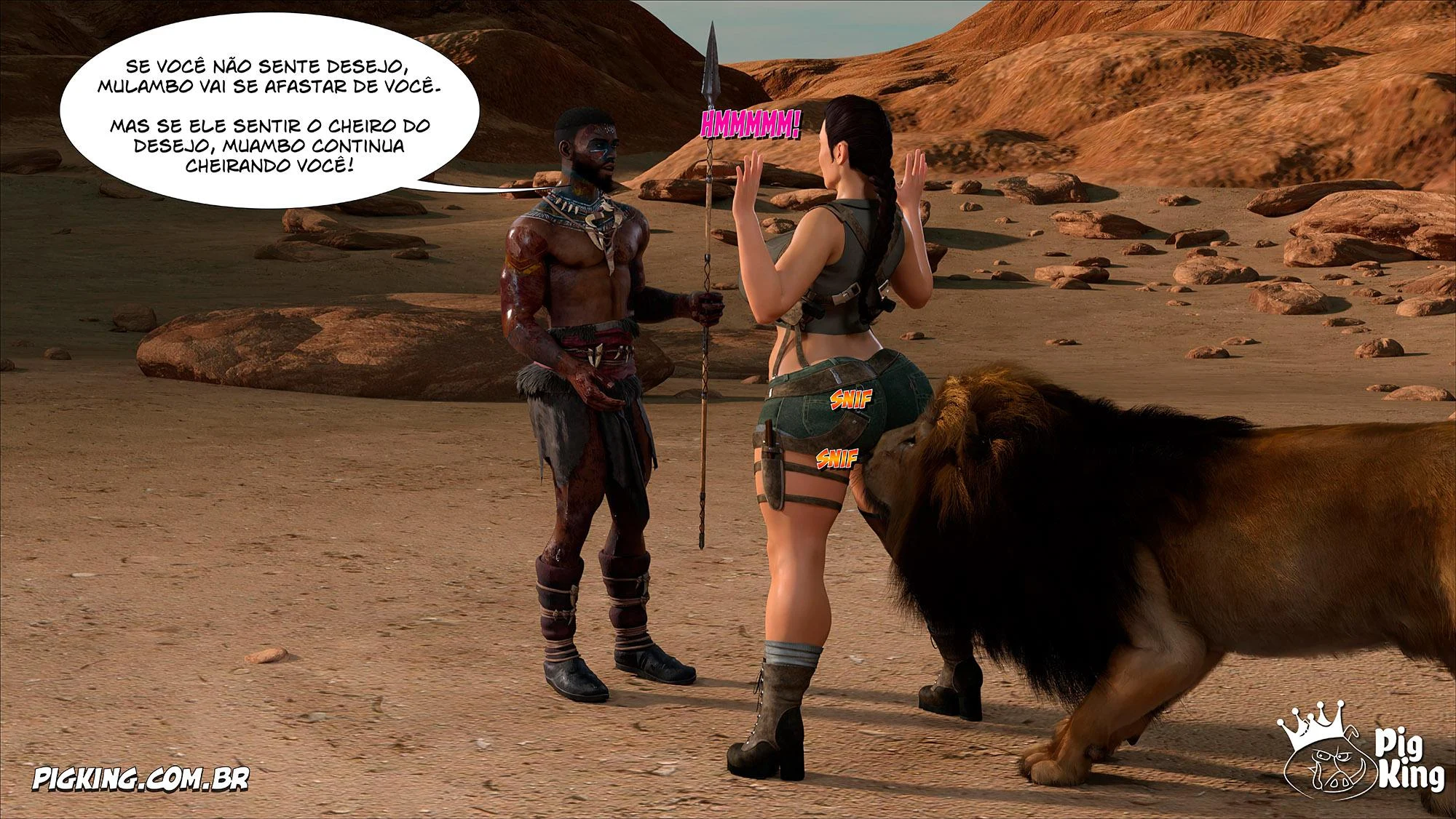 Lara Croft Submissa: Quadrinhos Pornô com Fodas Selvagens e Surras de Pica