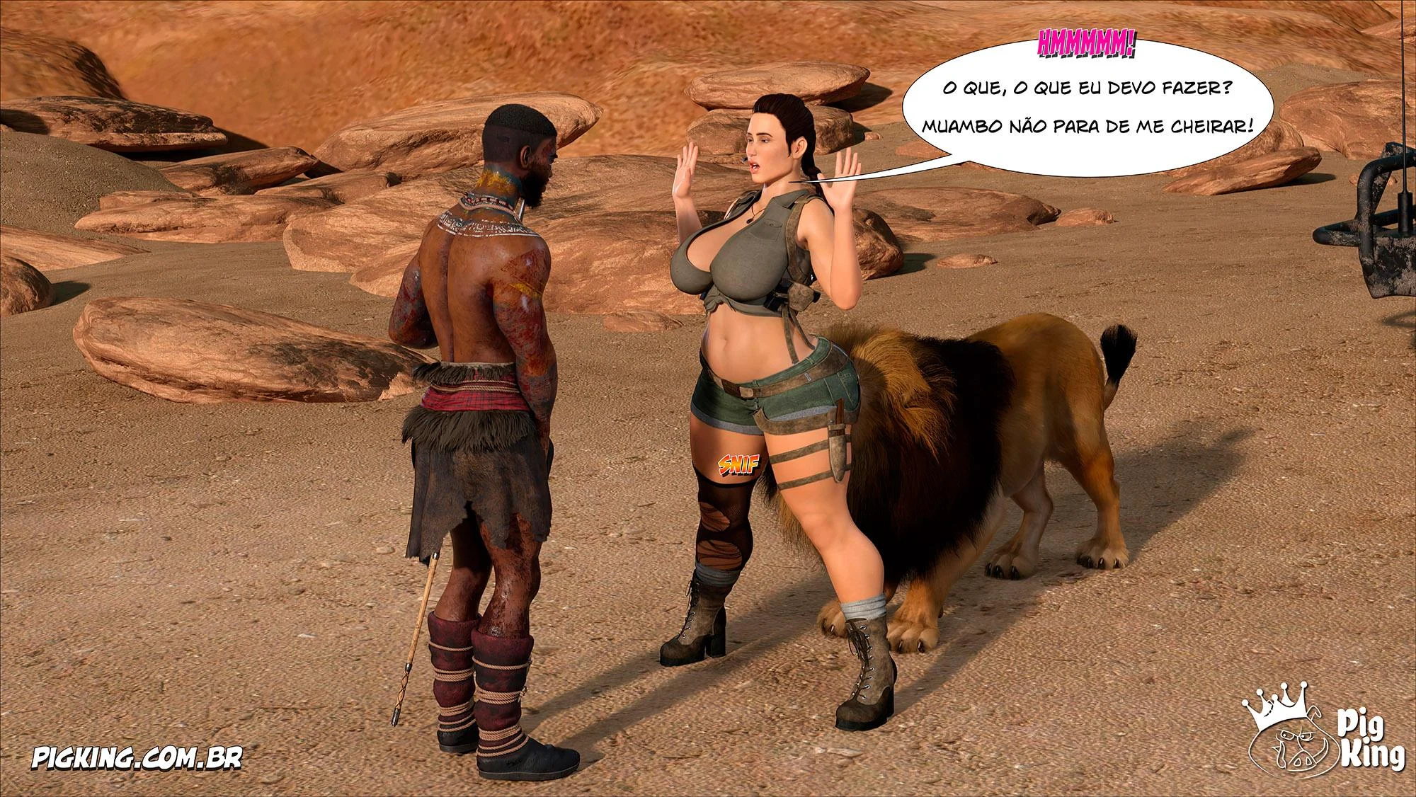 Lara Croft Submissa: Quadrinhos Pornô com Fodas Selvagens e Surras de Pica