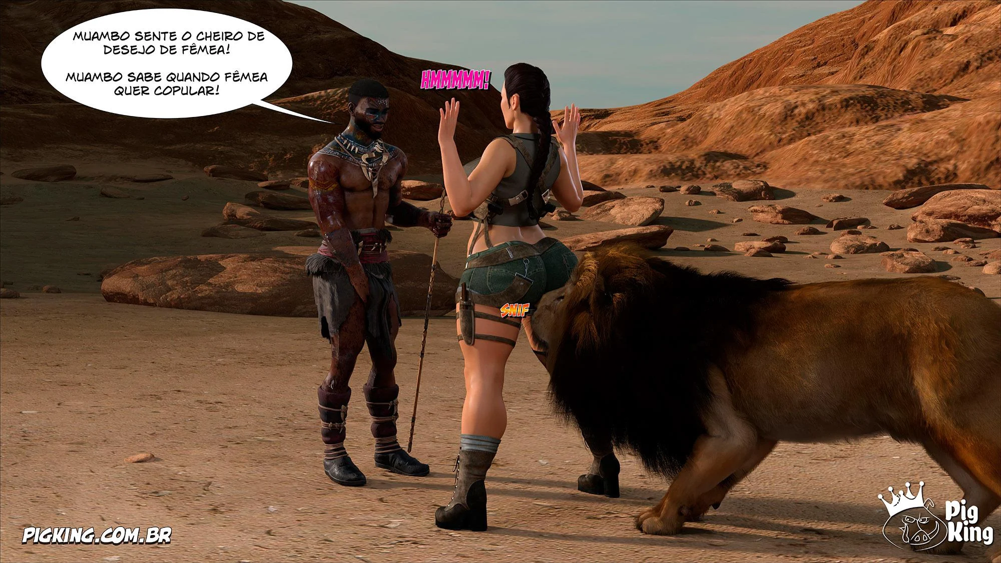 Lara Croft Submissa: Quadrinhos Pornô com Fodas Selvagens e Surras de Pica