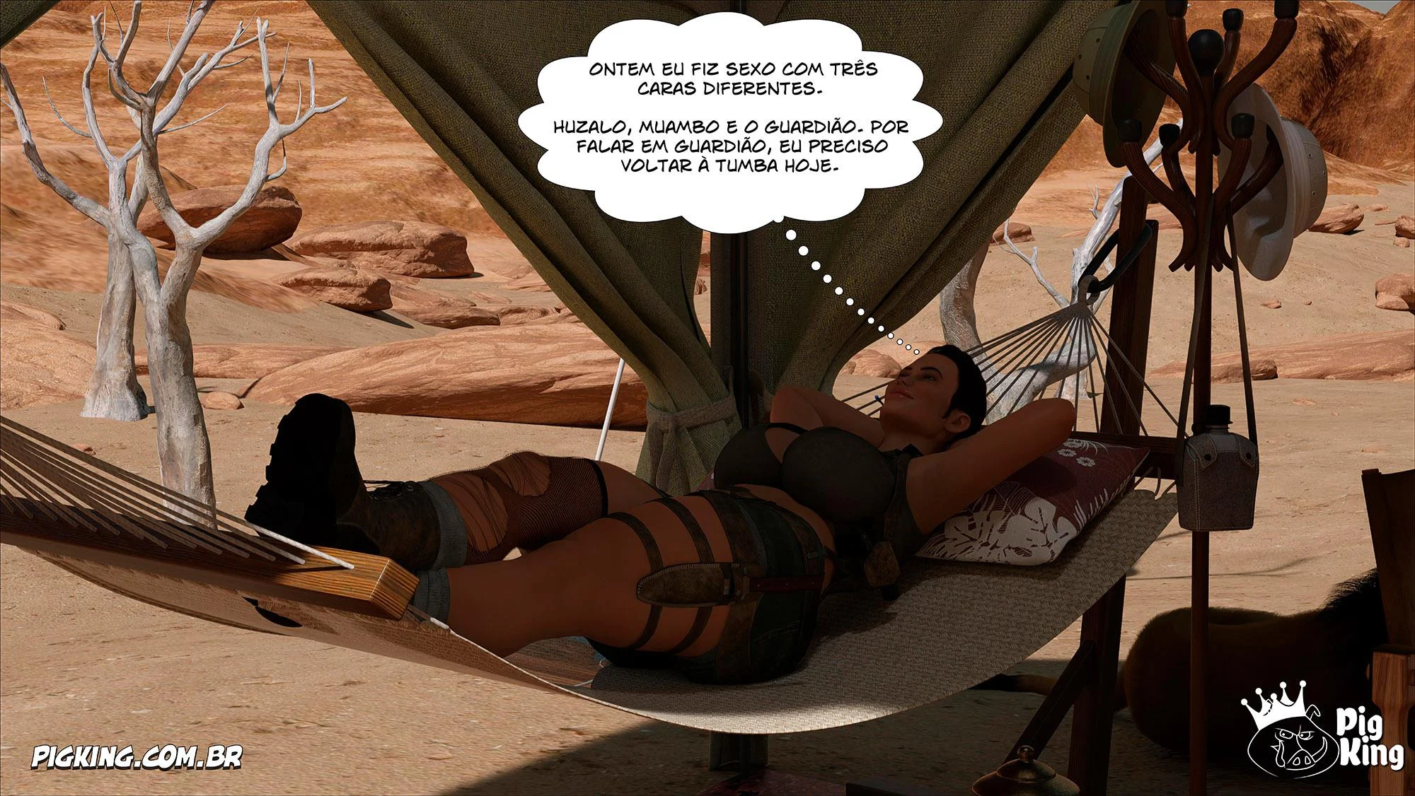 Aventureira Íntima: Uma Noite Explícita Com Lara Croft em Quadrinhos Eróticos