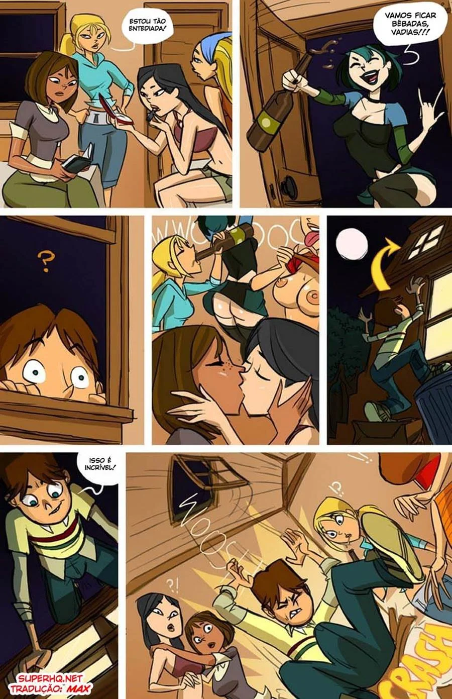 Sexo Explícito dos Personagens de Drama Total em HQ Pornô