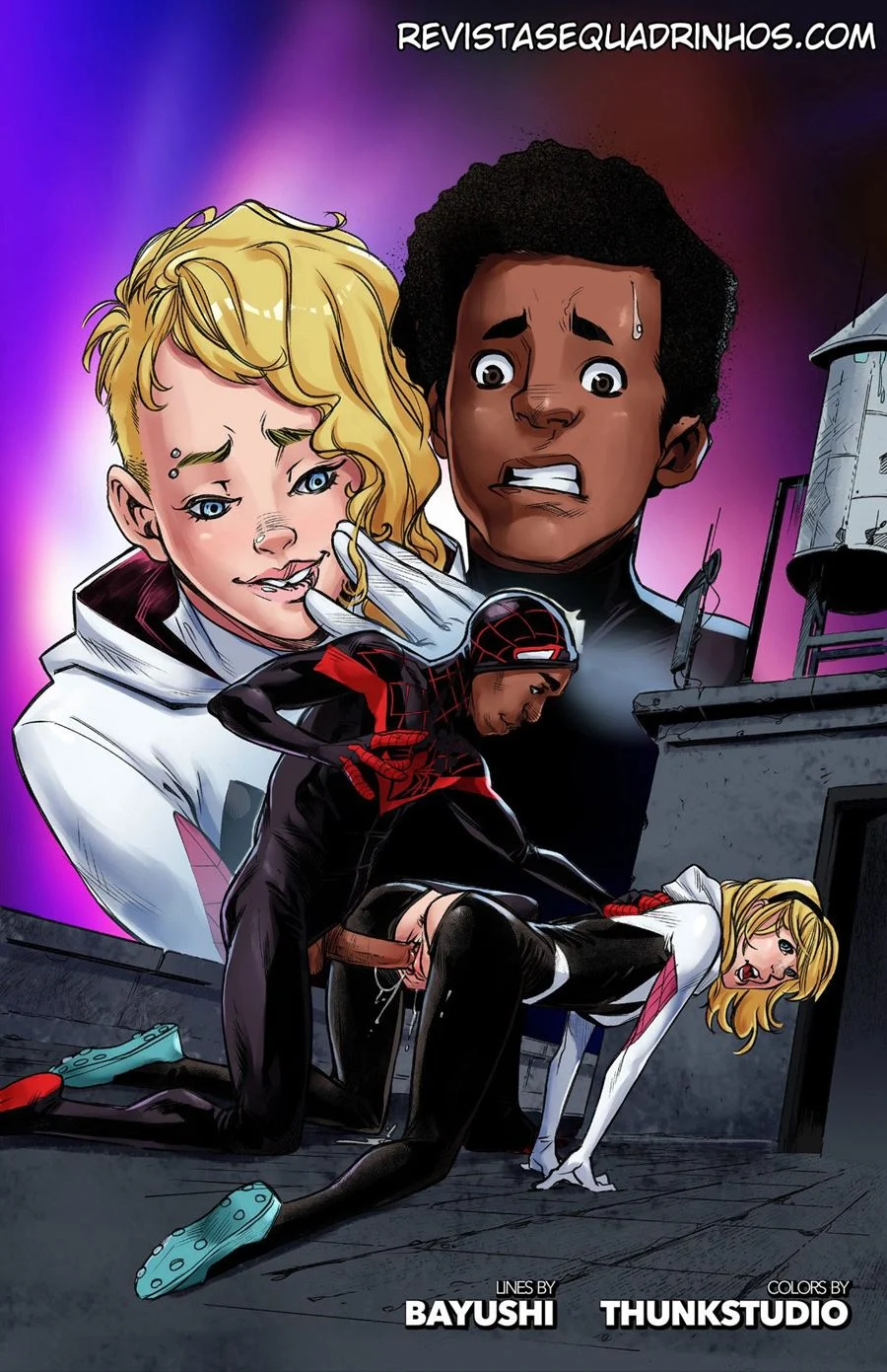 Spider-Man Encharcado por Fluidos Sexuais - HQ Porno Explícita e Quente