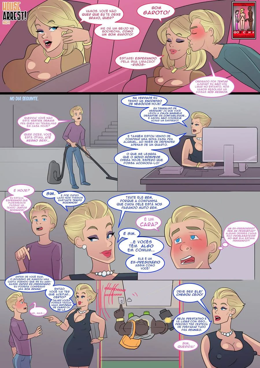 Pica Preta Arrombando Corno na Frente da Esposa em HQ Erótica Gay