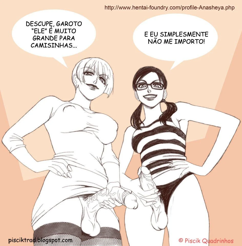 Travestis Dotadas: HQ Explícita de Shemale Sendo Domicada no Cu