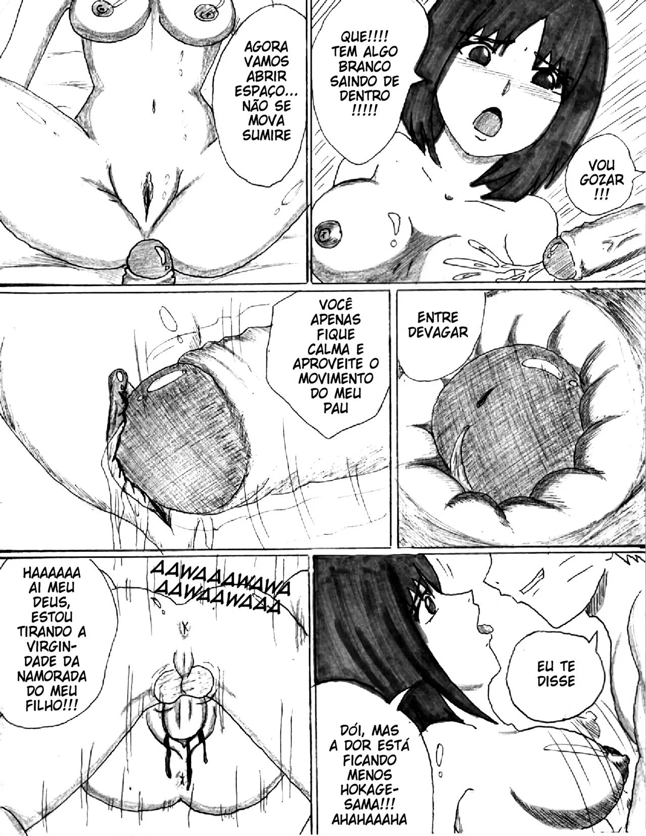 Implorando pelo Treino do Hokage: Esquenta Rabuda com a Esposa do Naruto