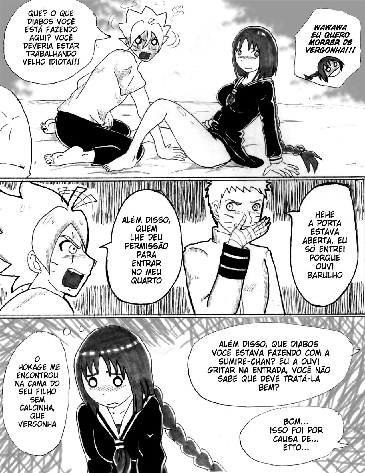 Implorando pelo Treino do Hokage: Esquenta Rabuda com a Esposa do Naruto