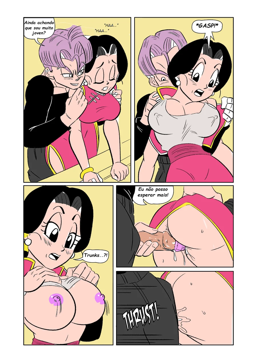 Goten e Trunks Arrasam as Safadas de Dragon Ball em Cena Quente nos Quadrinhos