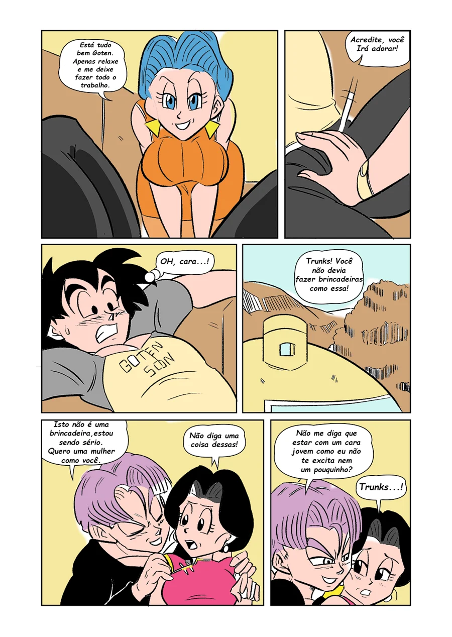Goten e Trunks Arrasam as Safadas de Dragon Ball em Cena Quente nos Quadrinhos