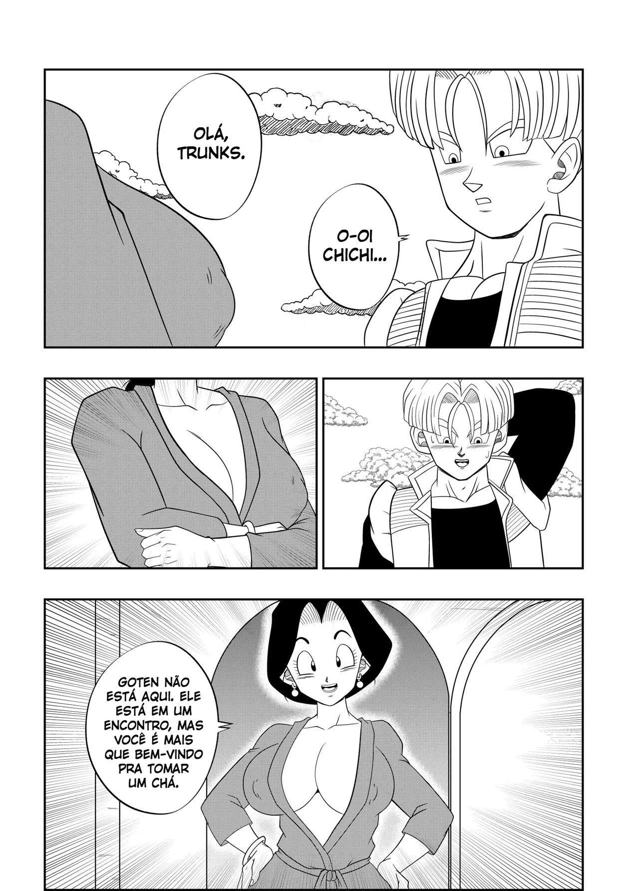 Trunks Transando com a Mãe do Amigo - Sexo Explícito de Dragon Ball