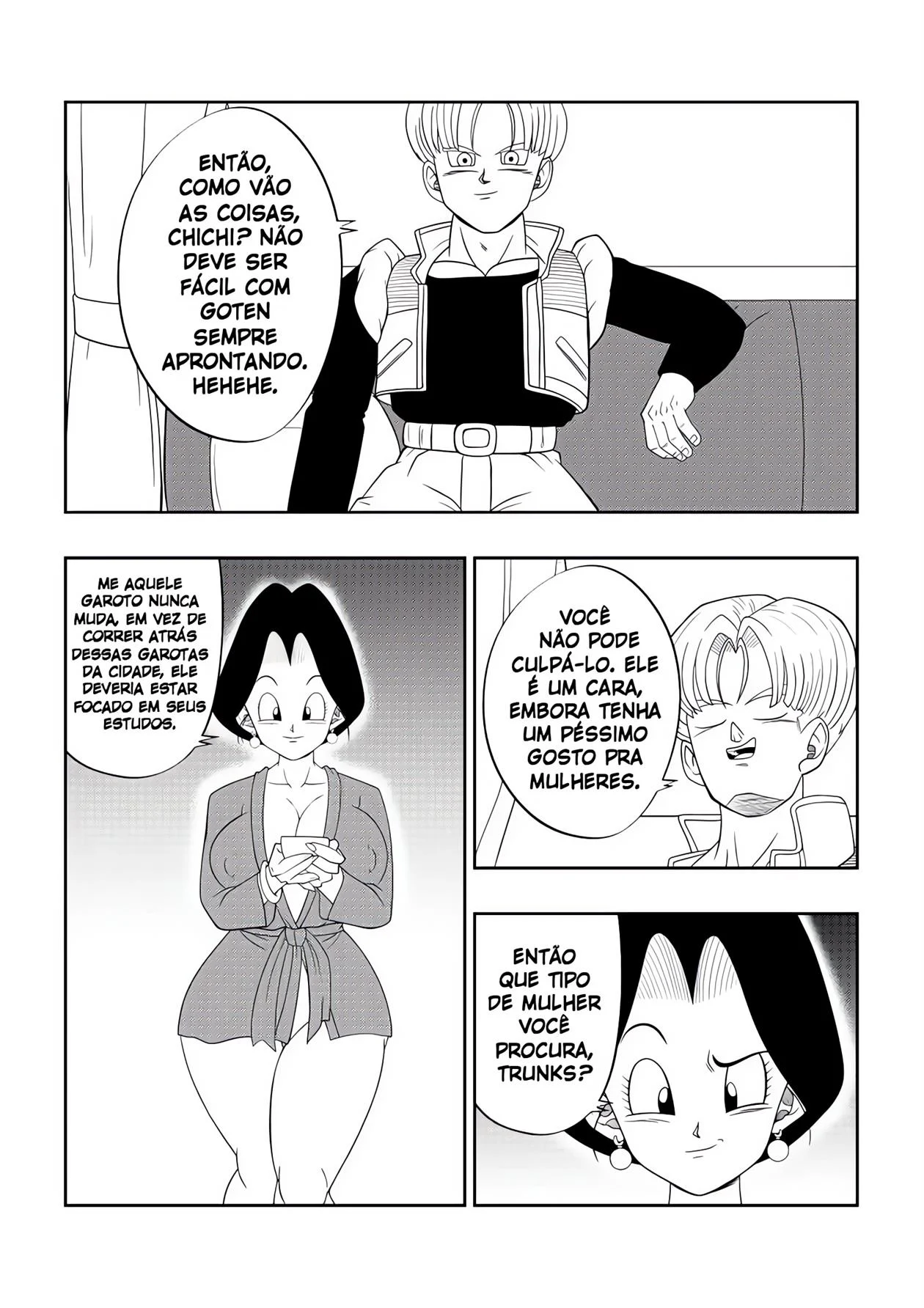 Trunks Transando com a Mãe do Amigo - Sexo Explícito de Dragon Ball