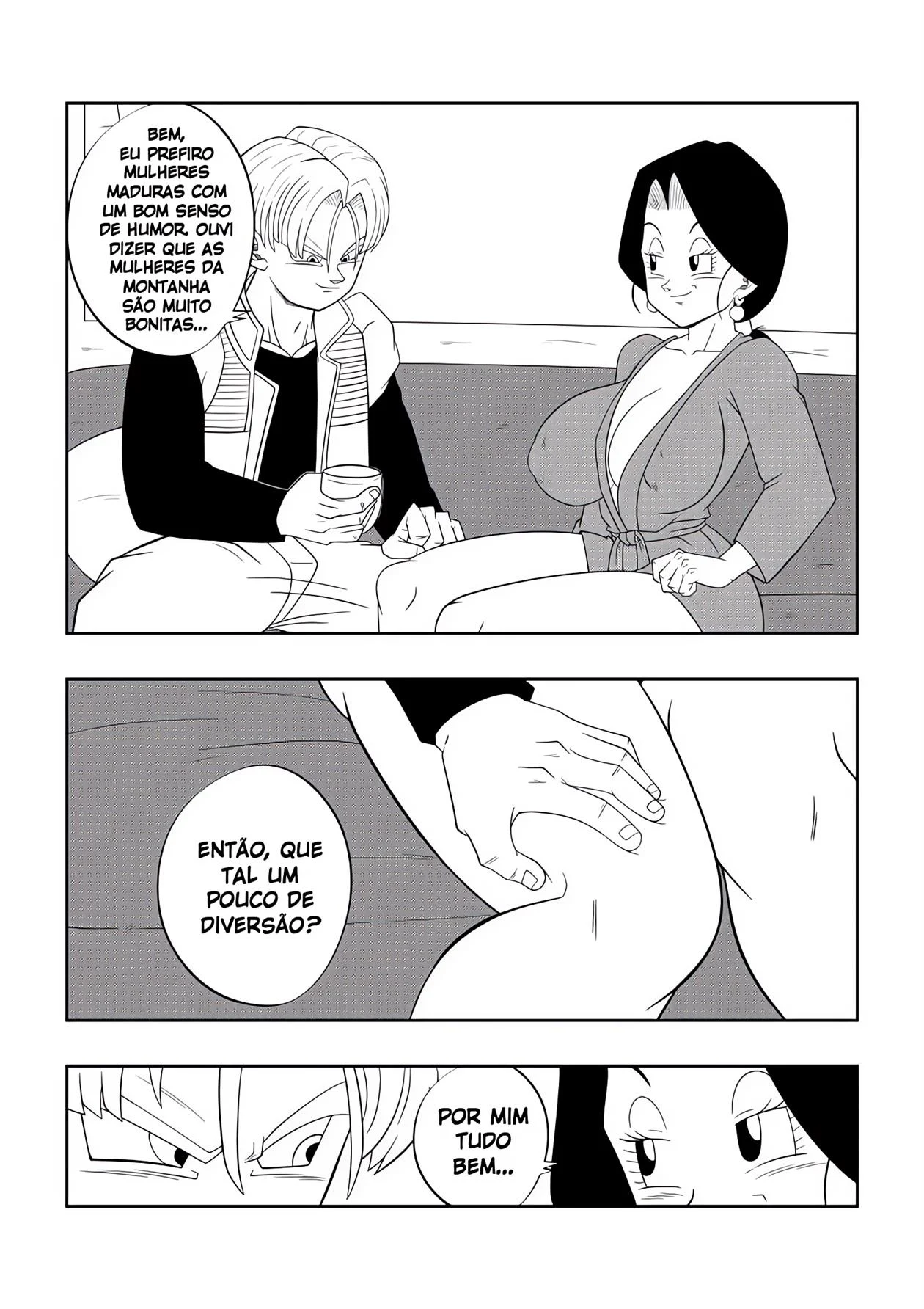 Trunks Transando com a Mãe do Amigo - Sexo Explícito de Dragon Ball