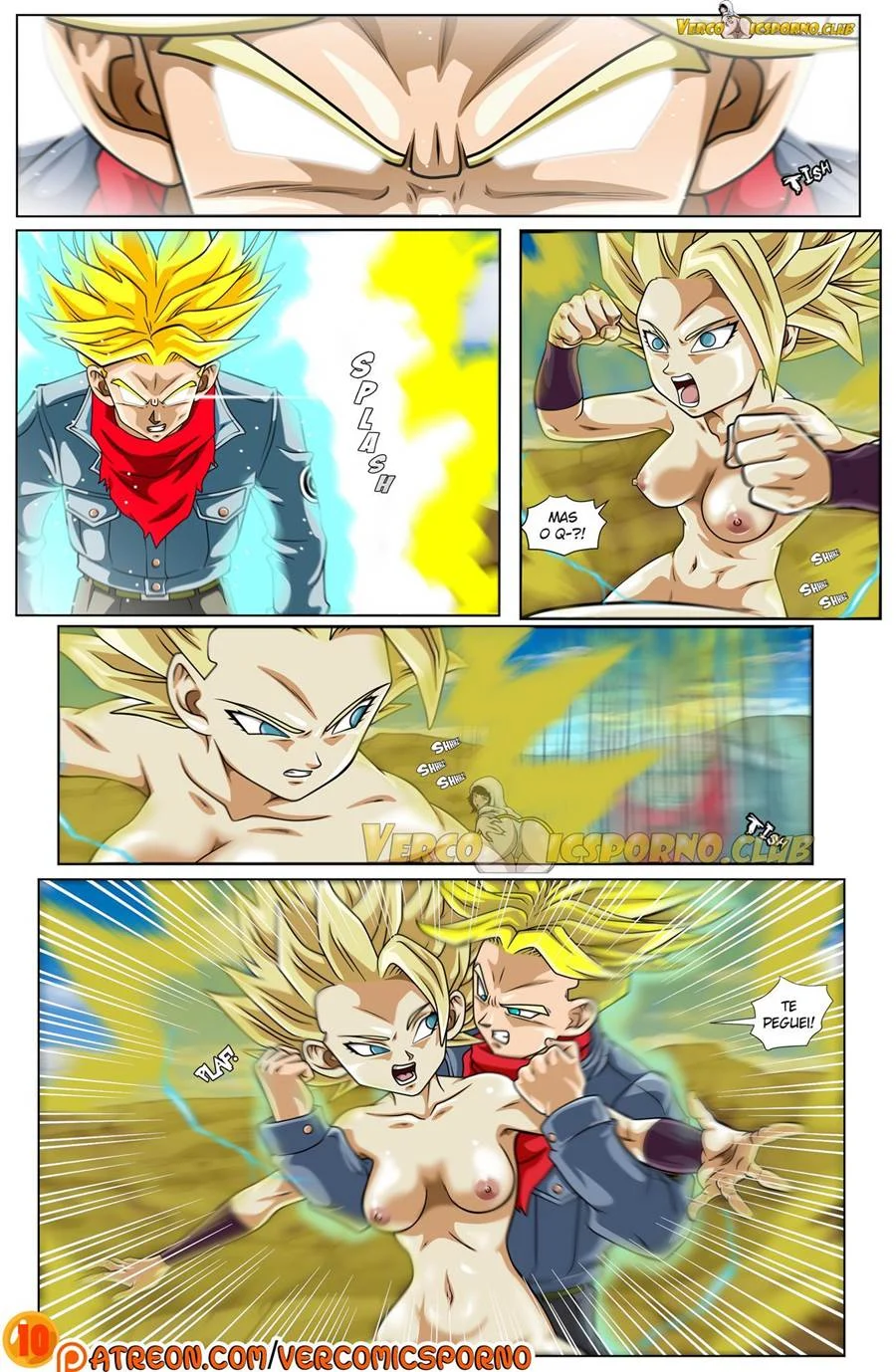 Trunks Arregaça o Cú da Caulifla em Cena Quente de Dragon Ball