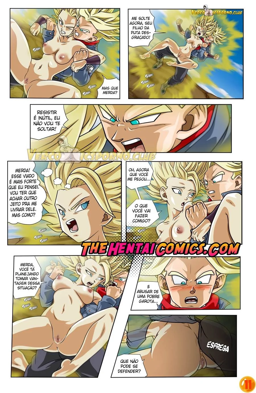 Trunks Arregaça o Cú da Caulifla em Cena Quente de Dragon Ball