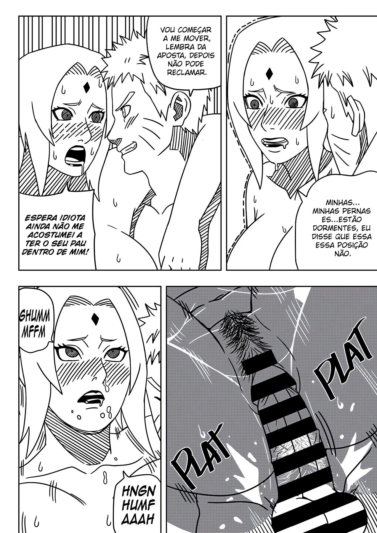 Tsunade Totalmente Vaginada - Amassada Pelos Discípulos De Naruto Em HQ Obscena