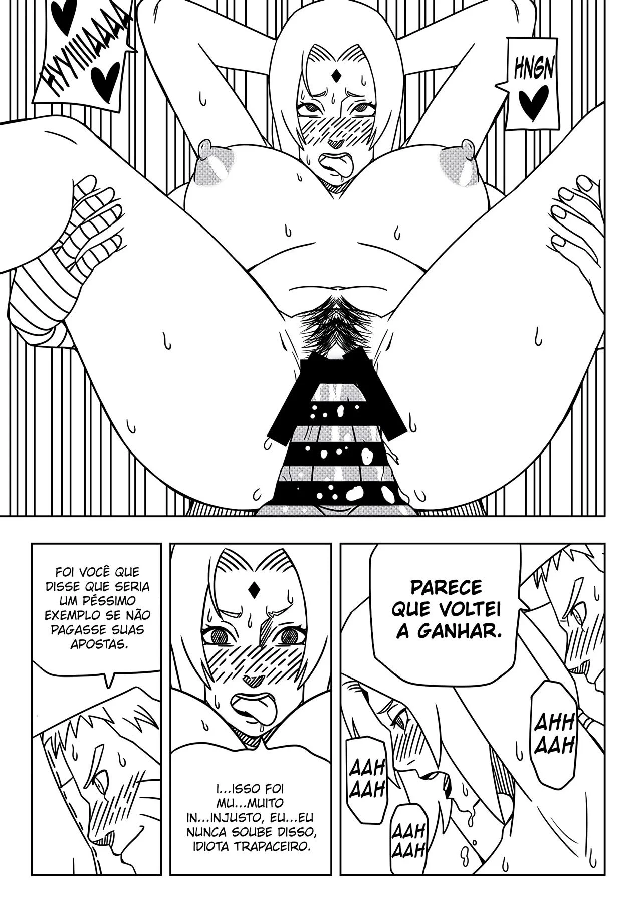 Tsunade Totalmente Vaginada - Amassada Pelos Discípulos De Naruto Em HQ Obscena