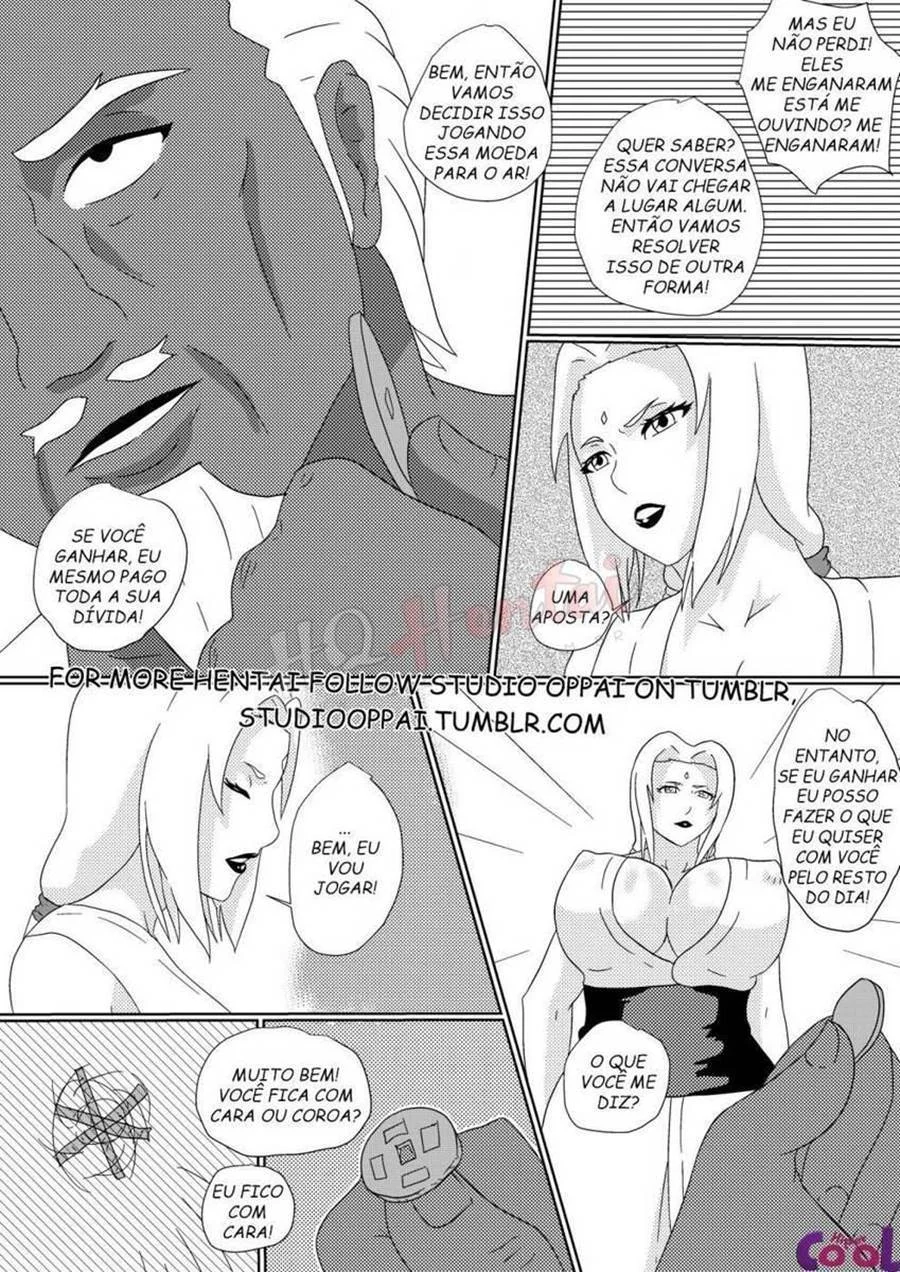 Tsunade Perde a Aposta e Oferece o Corpo em Quadrinhos Eróticos de Naruto