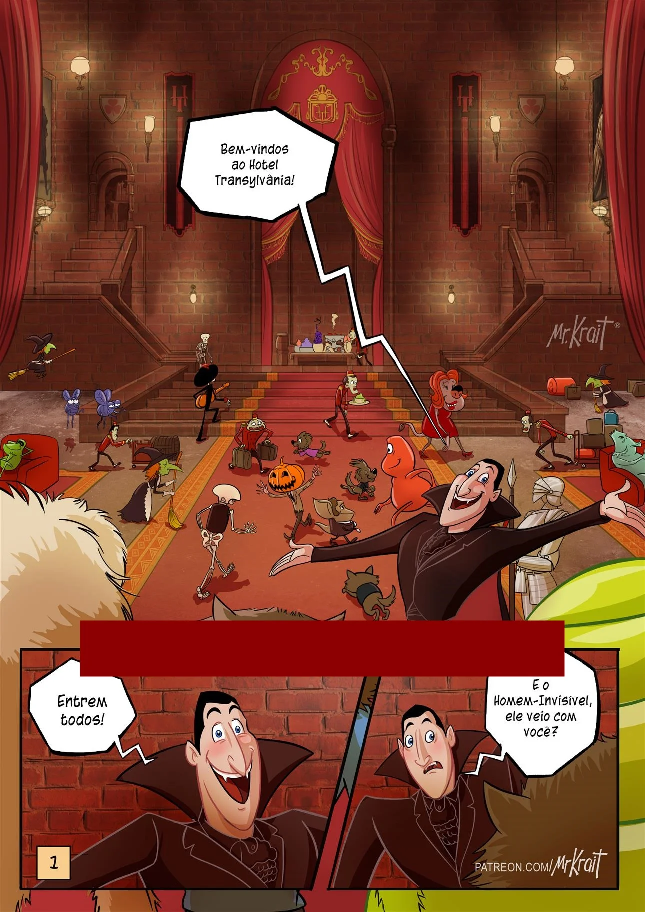 Pervertido Invisível violenta hóspedes em aventuras sexuais no Hotel Transylvania - HQ 18+