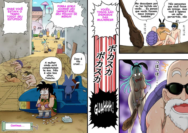 Dragon Ball Z Proibido: Bulma e Mestre Kame em Cena de Sexo Explícito com o Grupo