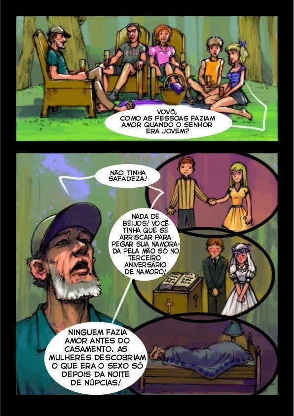 Vovô Tarado Dominando as Netinhas em HQ Erótica de Incesto Explícito