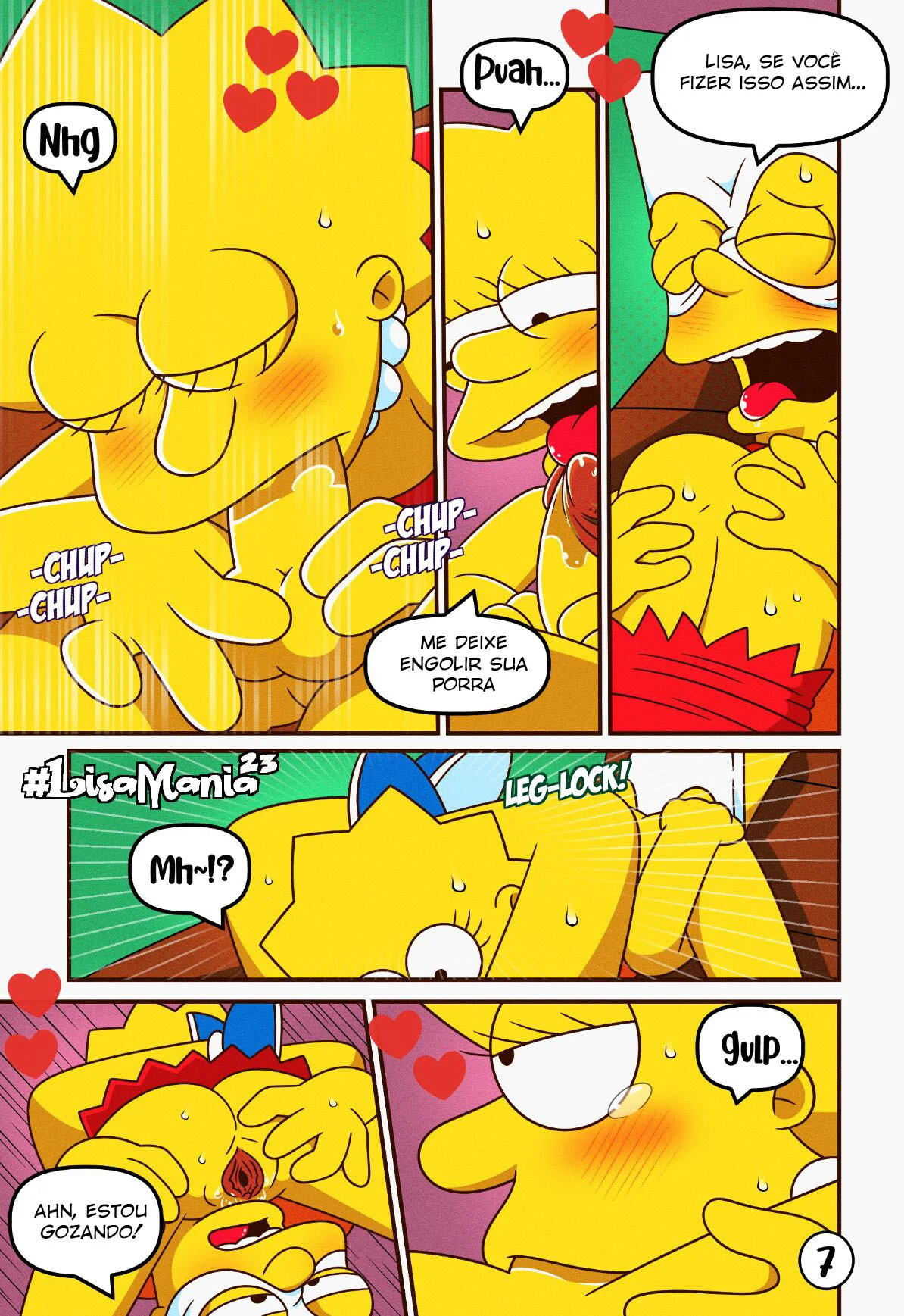 Sexo Explícito: Lisa dos Simpsons em HQ Erótica com irmã safada