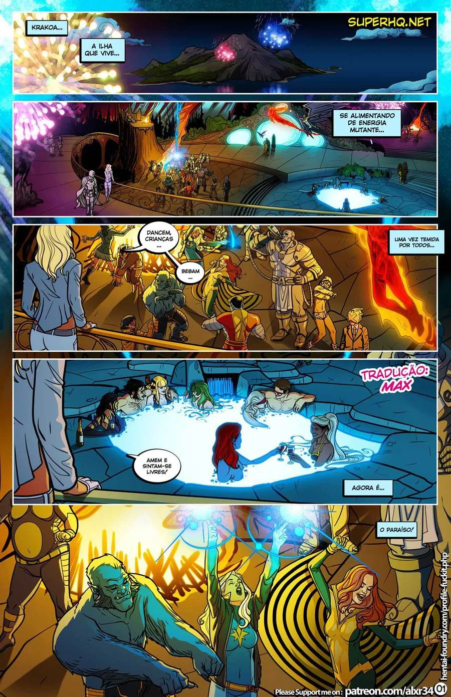 Orgia Mútante: X-Men em Cenas Explícitas de Sexo Grupal