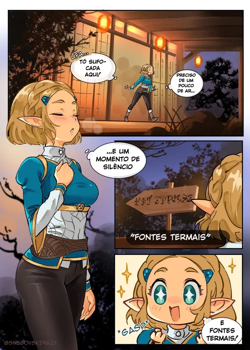 Zelda em uma Foda Tripla Explícita - HQ Erótica com Cenas Picantes
