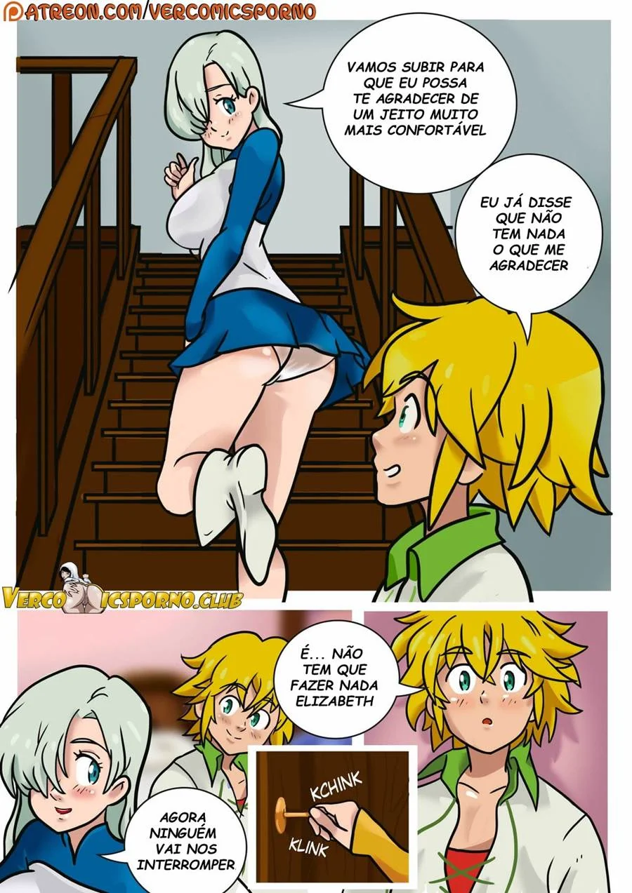 Elizabeth dá o cuzinho gostoso para Meliodas – Nanatsu no Taizai Hentai HQ Brasileiro