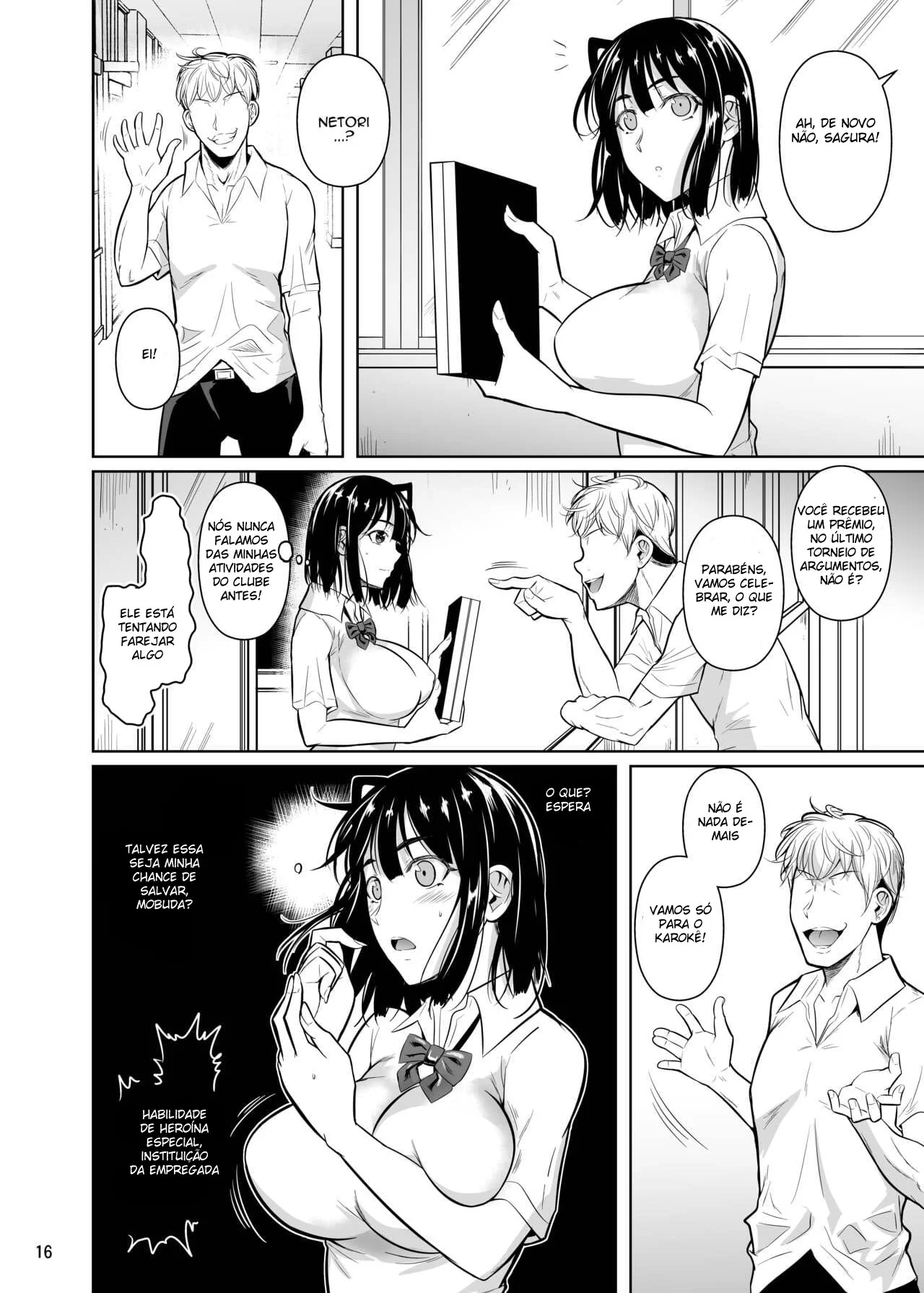 Netori se dá mal ao tentar foder com Modura e Sagura em Hentai HQ Brasileiro!