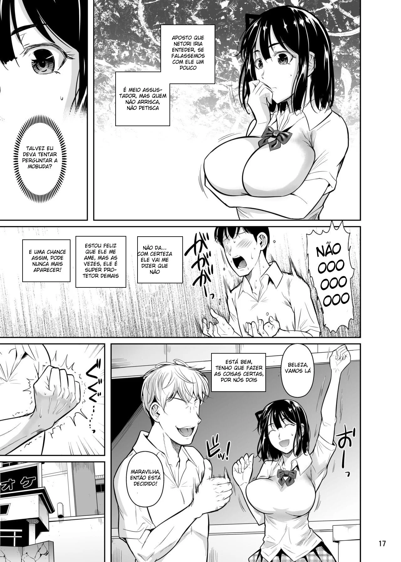 Netori se dá mal ao tentar foder com Modura e Sagura em Hentai HQ Brasileiro!